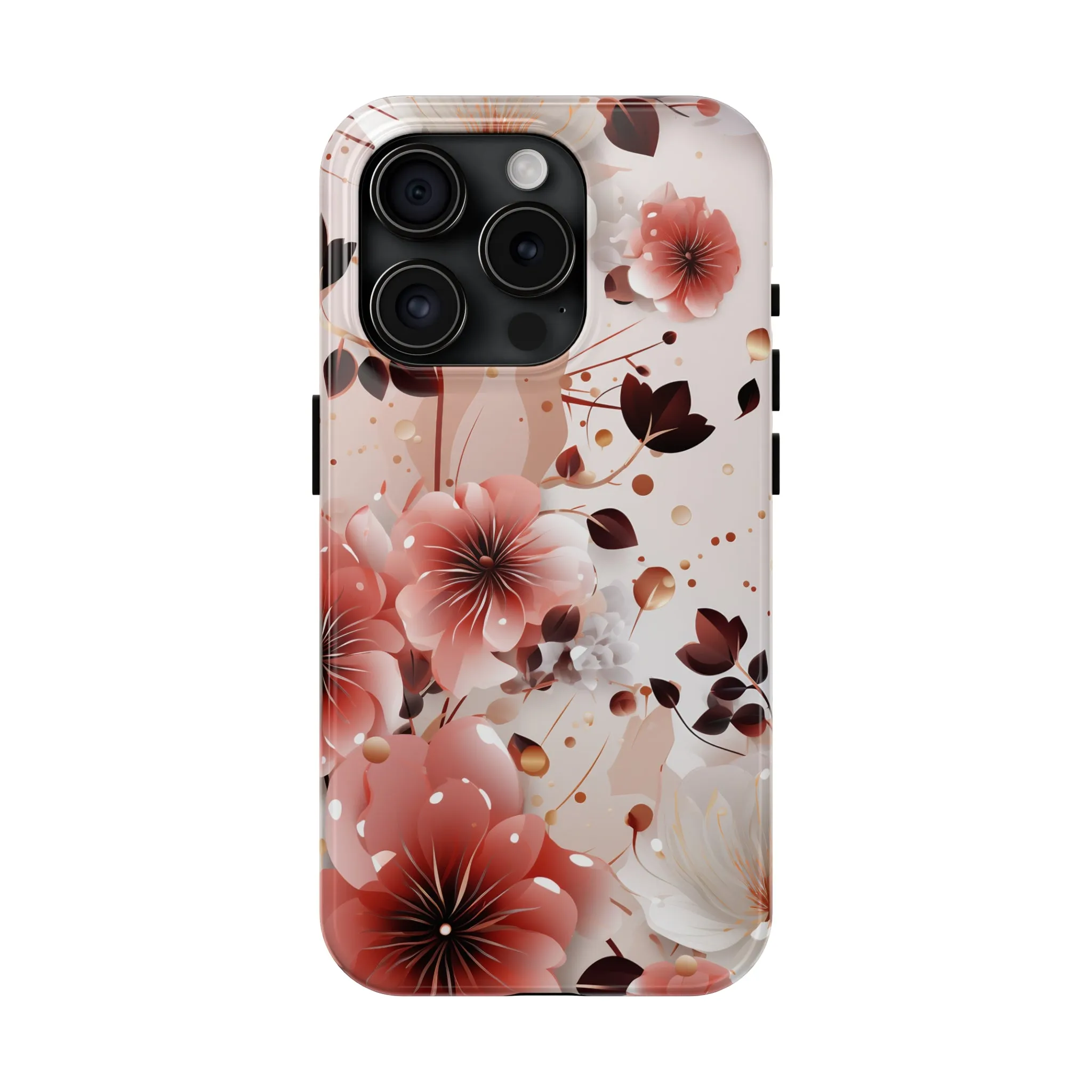 Pretty Pink & White Flowers Pattern Design Tough Phone Case compatible with a large variety of iPhone models, Gift, Phone Case