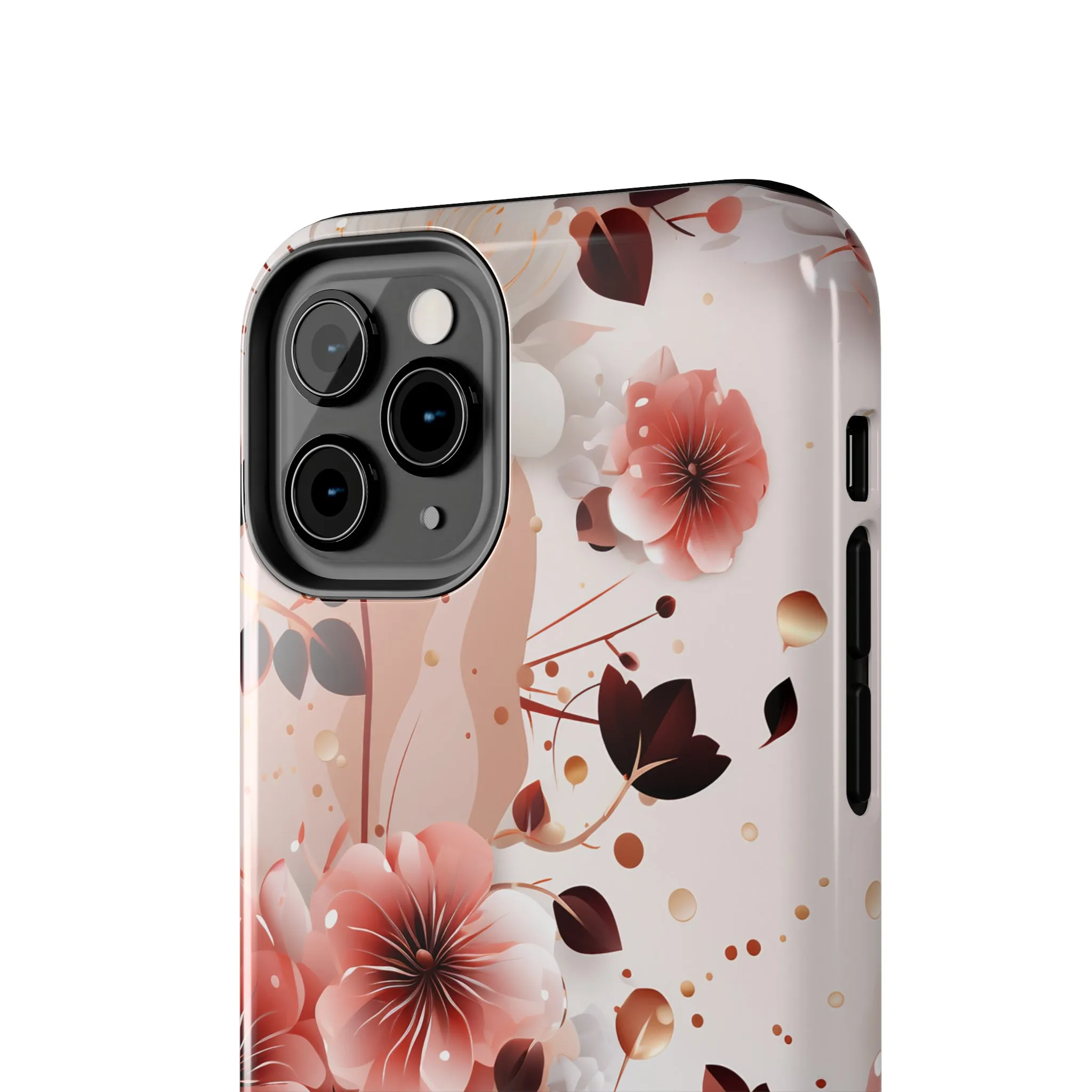 Pretty Pink & White Flowers Pattern Design Tough Phone Case compatible with a large variety of iPhone models, Gift, Phone Case