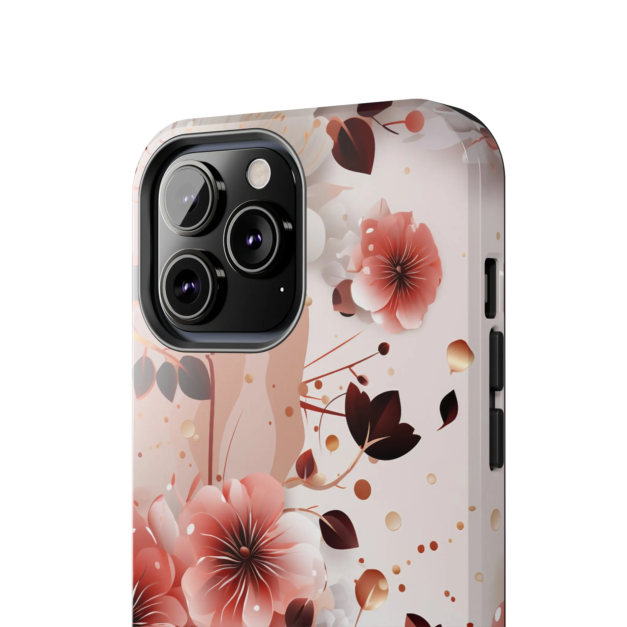 Pretty Pink & White Flowers Pattern Design Tough Phone Case compatible with a large variety of iPhone models, Gift, Phone Case