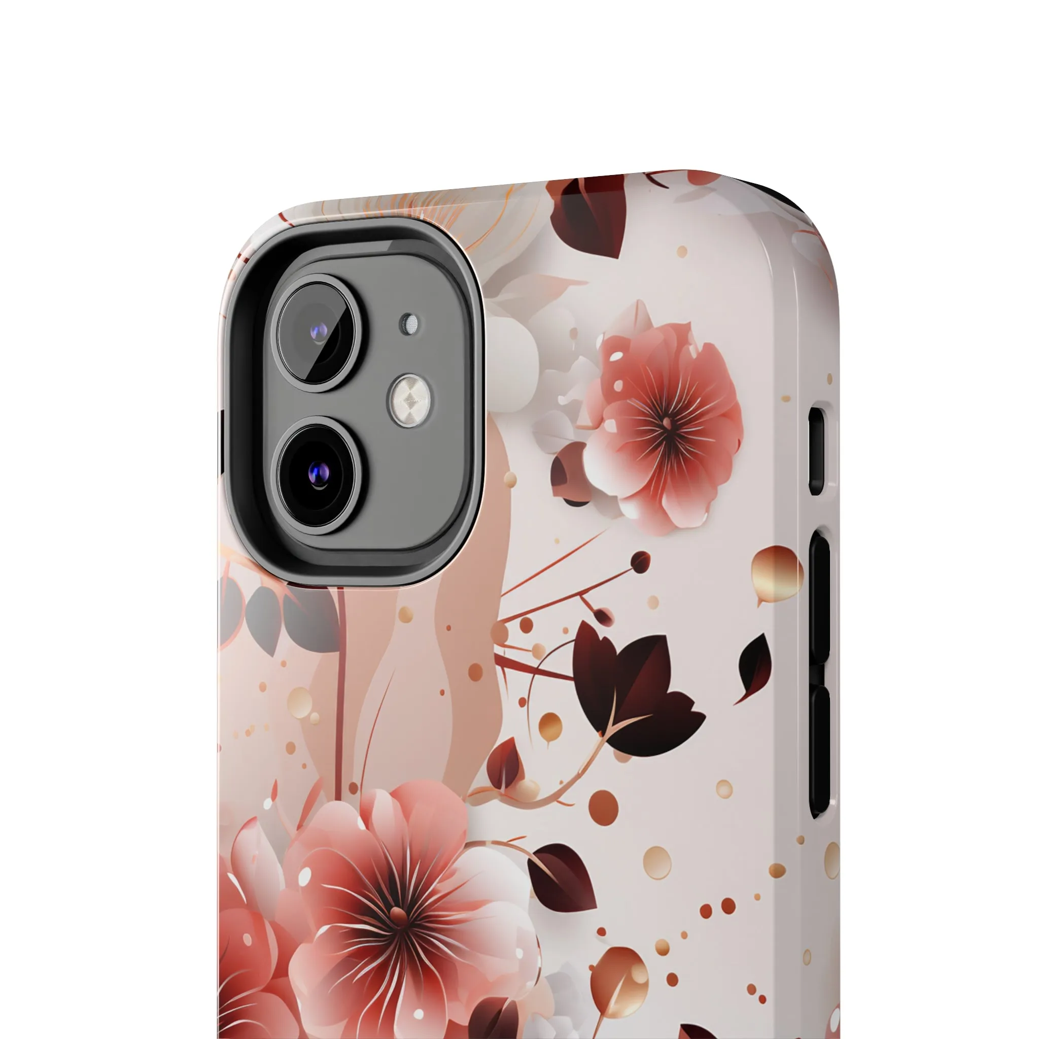 Pretty Pink & White Flowers Pattern Design Tough Phone Case compatible with a large variety of iPhone models, Gift, Phone Case