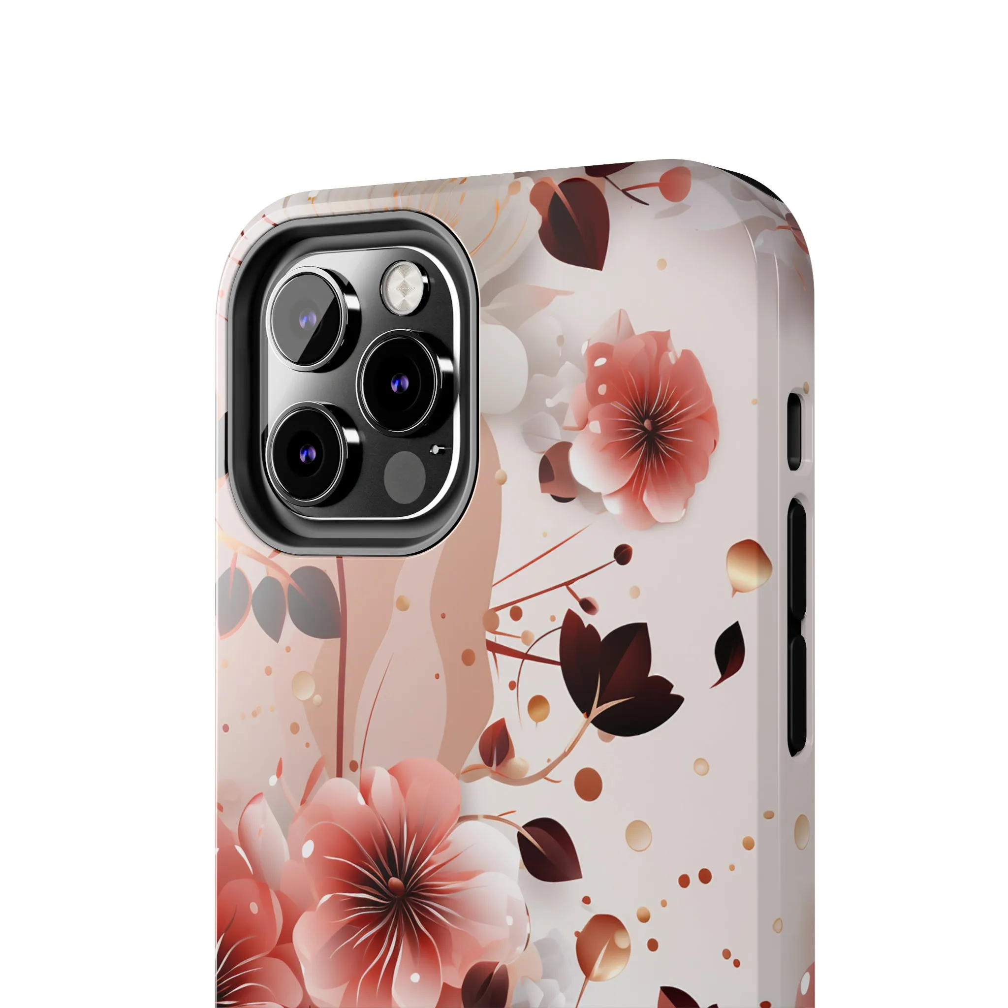 Pretty Pink & White Flowers Pattern Design Tough Phone Case compatible with a large variety of iPhone models, Gift, Phone Case