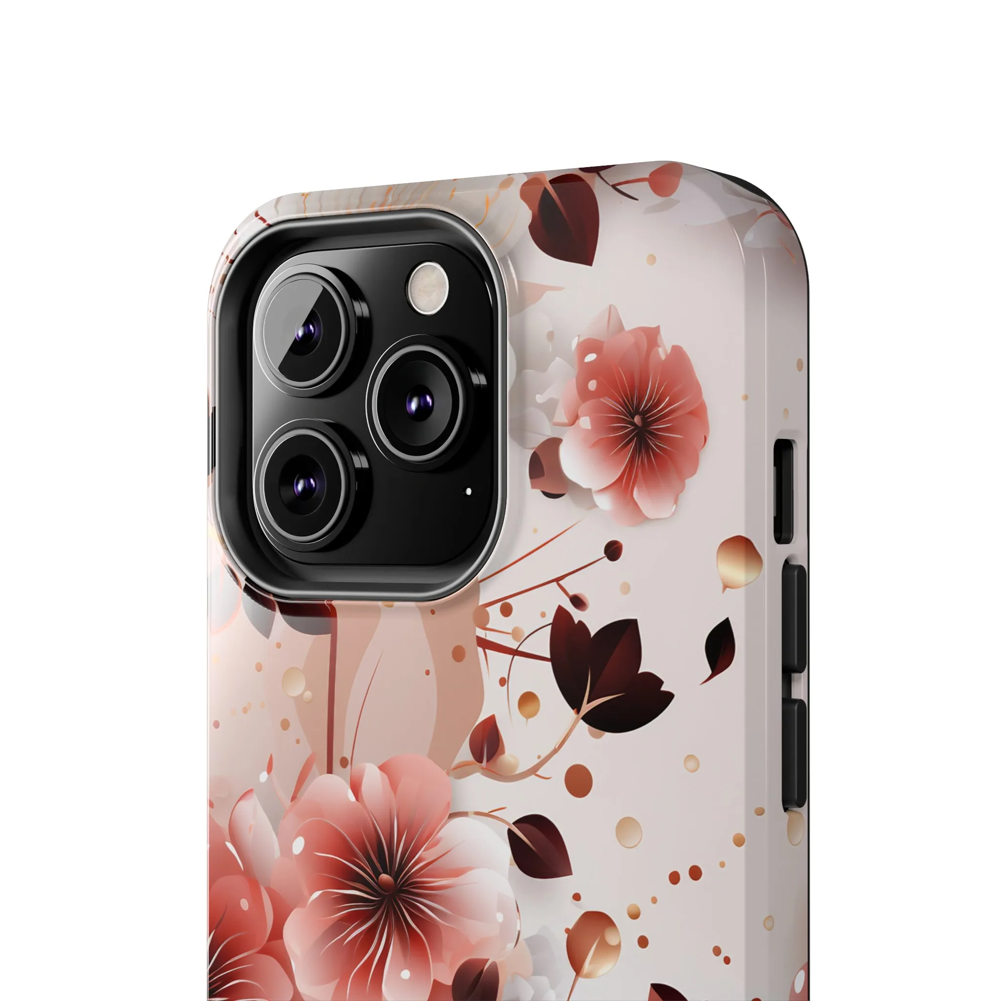 Pretty Pink & White Flowers Pattern Design Tough Phone Case compatible with a large variety of iPhone models, Gift, Phone Case