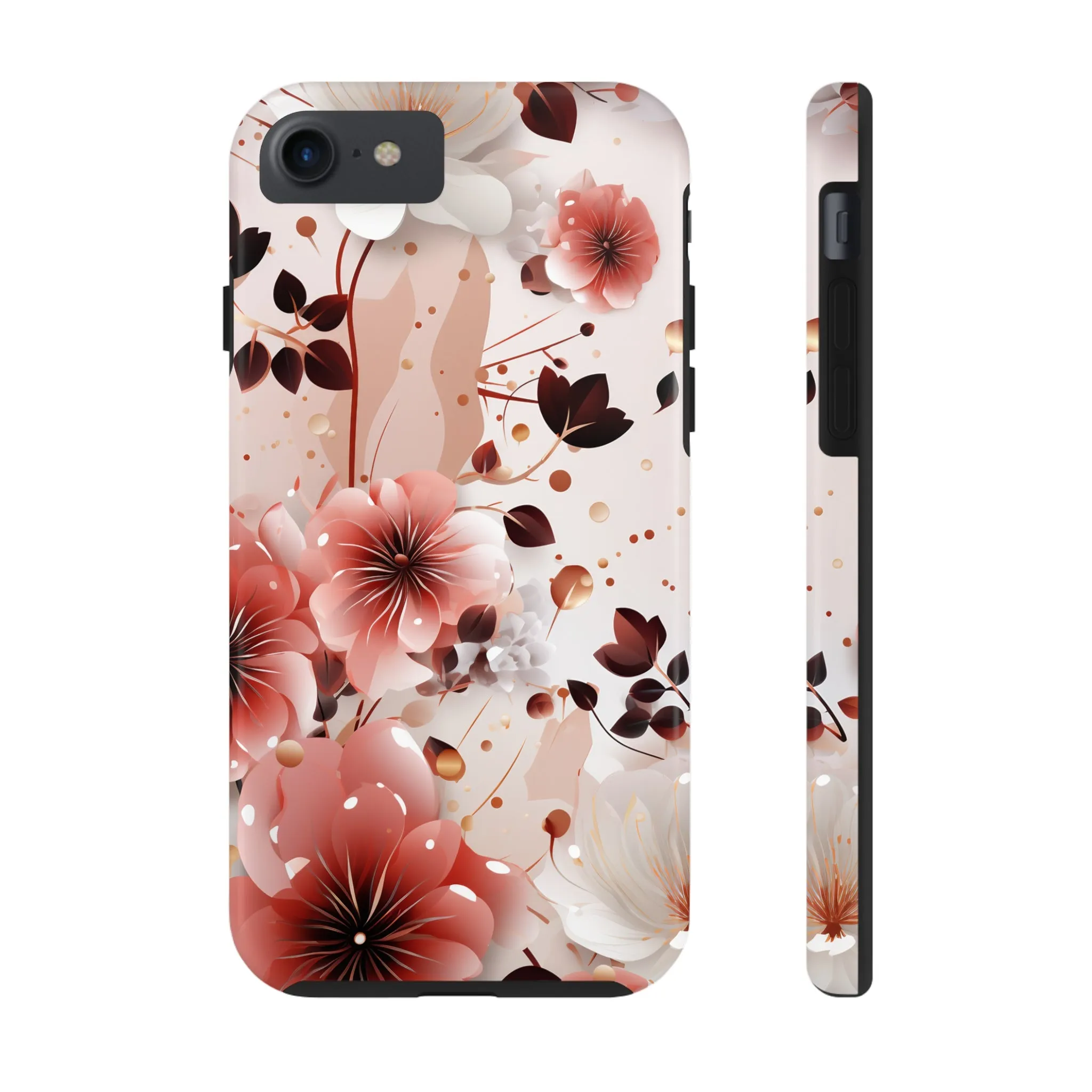 Pretty Pink & White Flowers Pattern Design Tough Phone Case compatible with a large variety of iPhone models, Gift, Phone Case