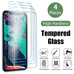 Protect Your iPhone with Crystal Clarity: Premium Tempered Glass Screen Protector 4PCS FREE SHIPPING