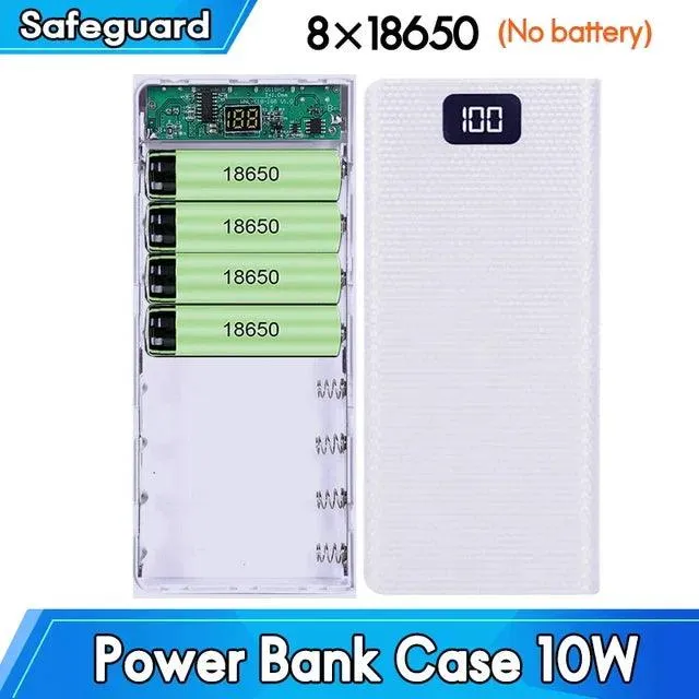 Quick Charging Power Bank Case 18650 battery box Mobile Phone USB Type C 5v fast Charger battery Holder storage Box  22.5W QC3.0