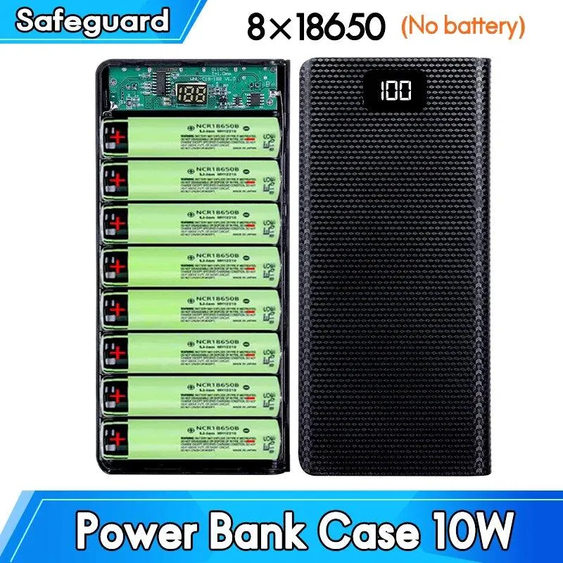 Quick Charging Power Bank Case 18650 battery box Mobile Phone USB Type C 5v fast Charger battery Holder storage Box  22.5W QC3.0