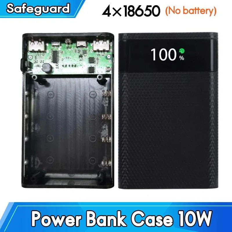 Quick Charging Power Bank Case 18650 battery box Mobile Phone USB Type C 5v fast Charger battery Holder storage Box  22.5W QC3.0