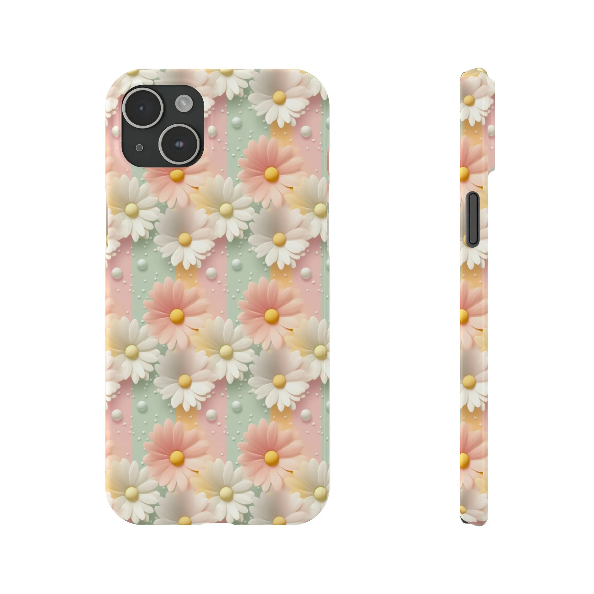 Rainbow of Daisies Design Sleek Elegance Wireless-Charging Compatible Phone Case Slim Phone Case compatible with over 20 iphone models