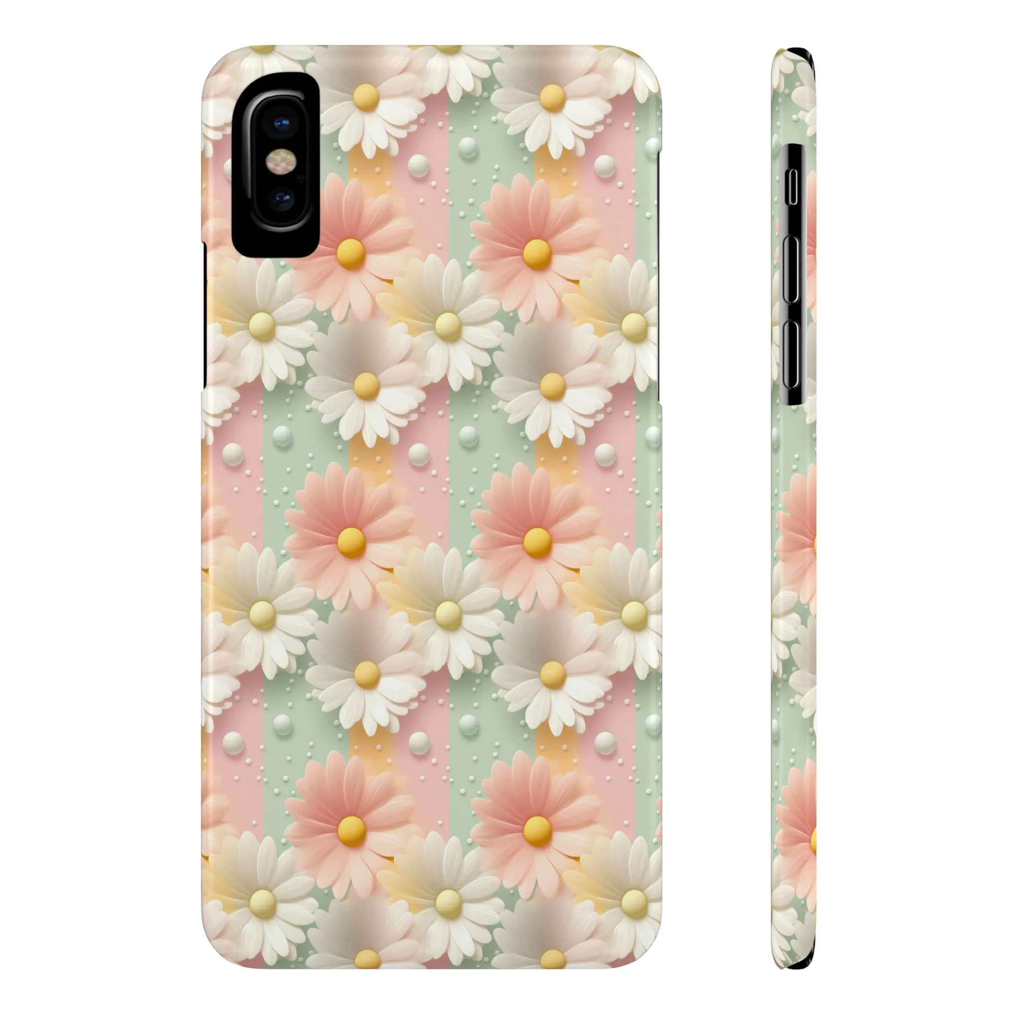 Rainbow of Daisies Design Sleek Elegance Wireless-Charging Compatible Phone Case Slim Phone Case compatible with over 20 iphone models