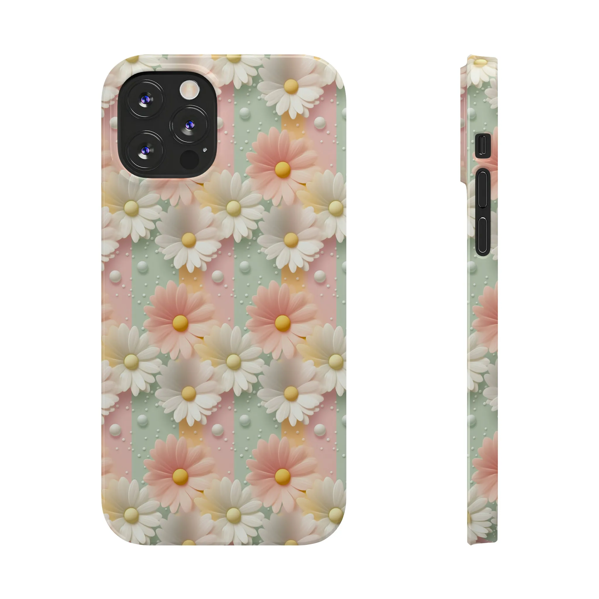 Rainbow of Daisies Design Sleek Elegance Wireless-Charging Compatible Phone Case Slim Phone Case compatible with over 20 iphone models