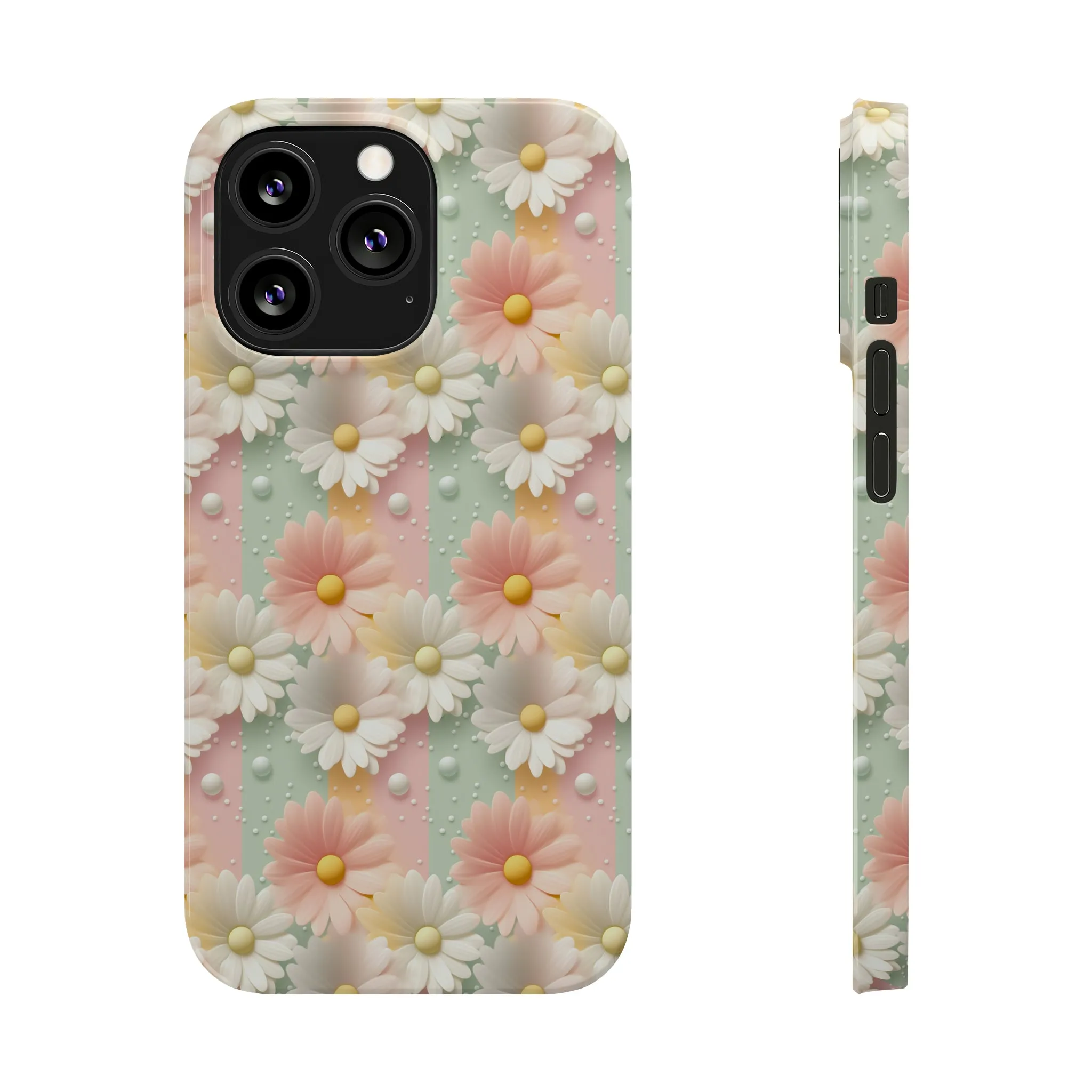 Rainbow of Daisies Design Sleek Elegance Wireless-Charging Compatible Phone Case Slim Phone Case compatible with over 20 iphone models