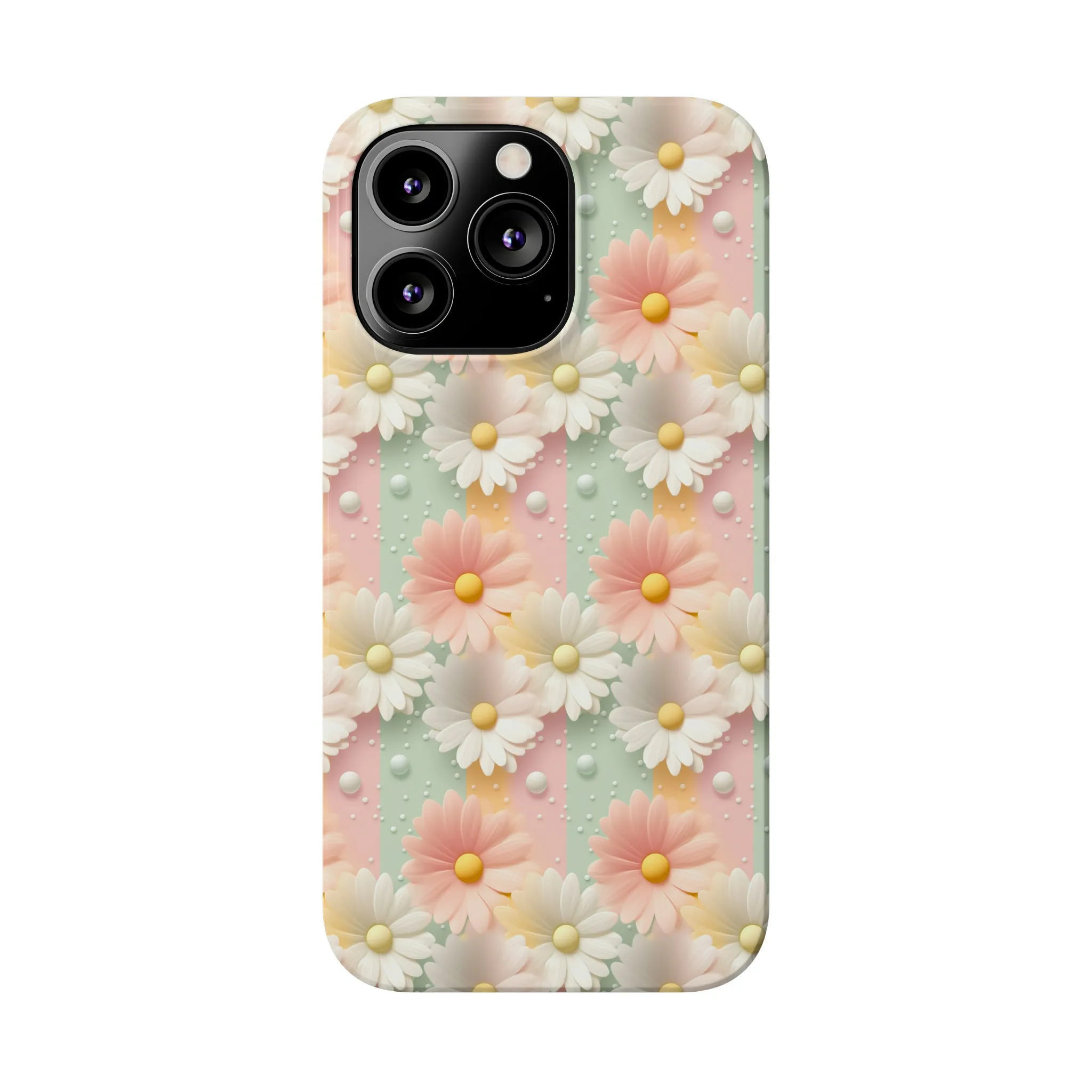 Rainbow of Daisies Design Sleek Elegance Wireless-Charging Compatible Phone Case Slim Phone Case compatible with over 20 iphone models