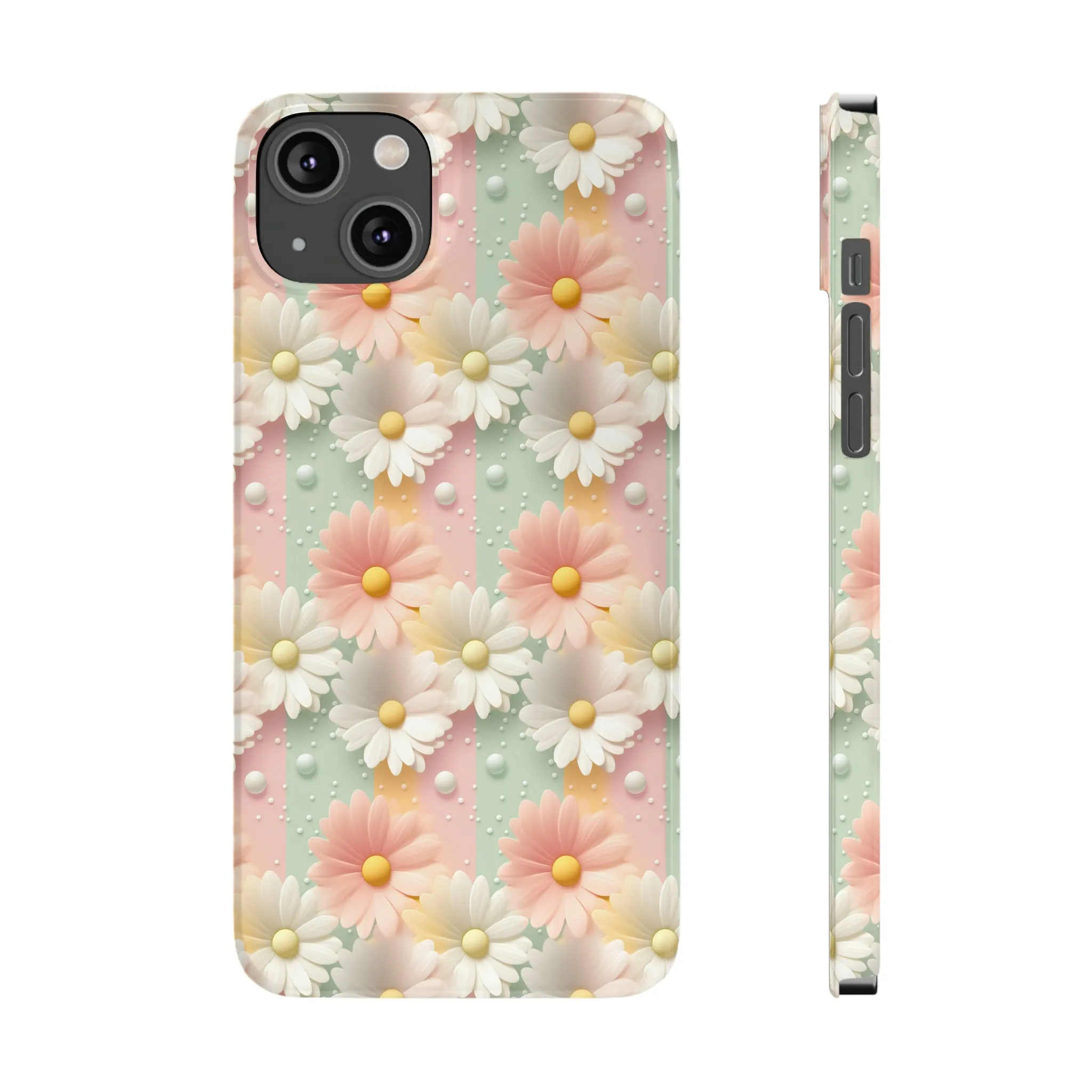 Rainbow of Daisies Design Sleek Elegance Wireless-Charging Compatible Phone Case Slim Phone Case compatible with over 20 iphone models