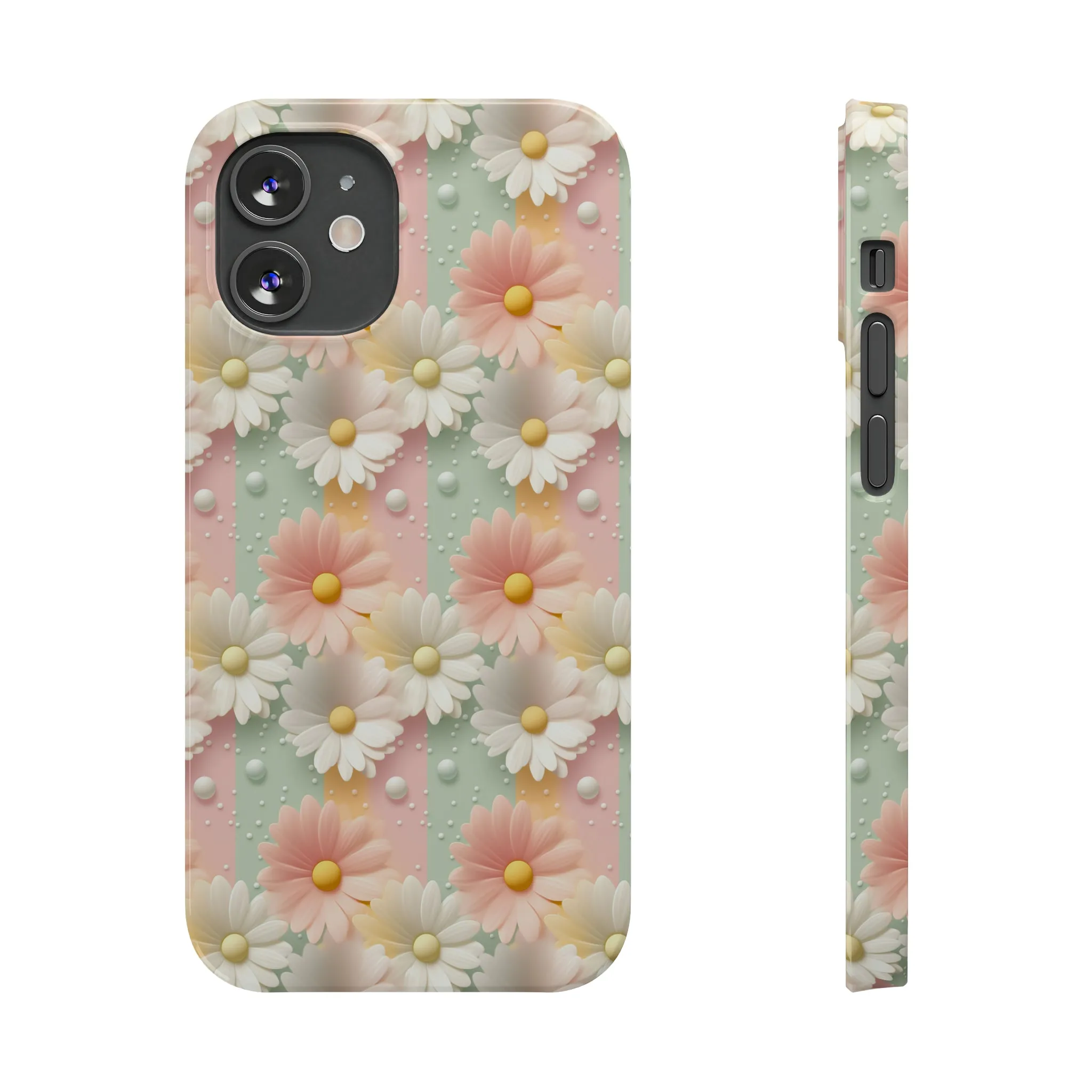 Rainbow of Daisies Design Sleek Elegance Wireless-Charging Compatible Phone Case Slim Phone Case compatible with over 20 iphone models