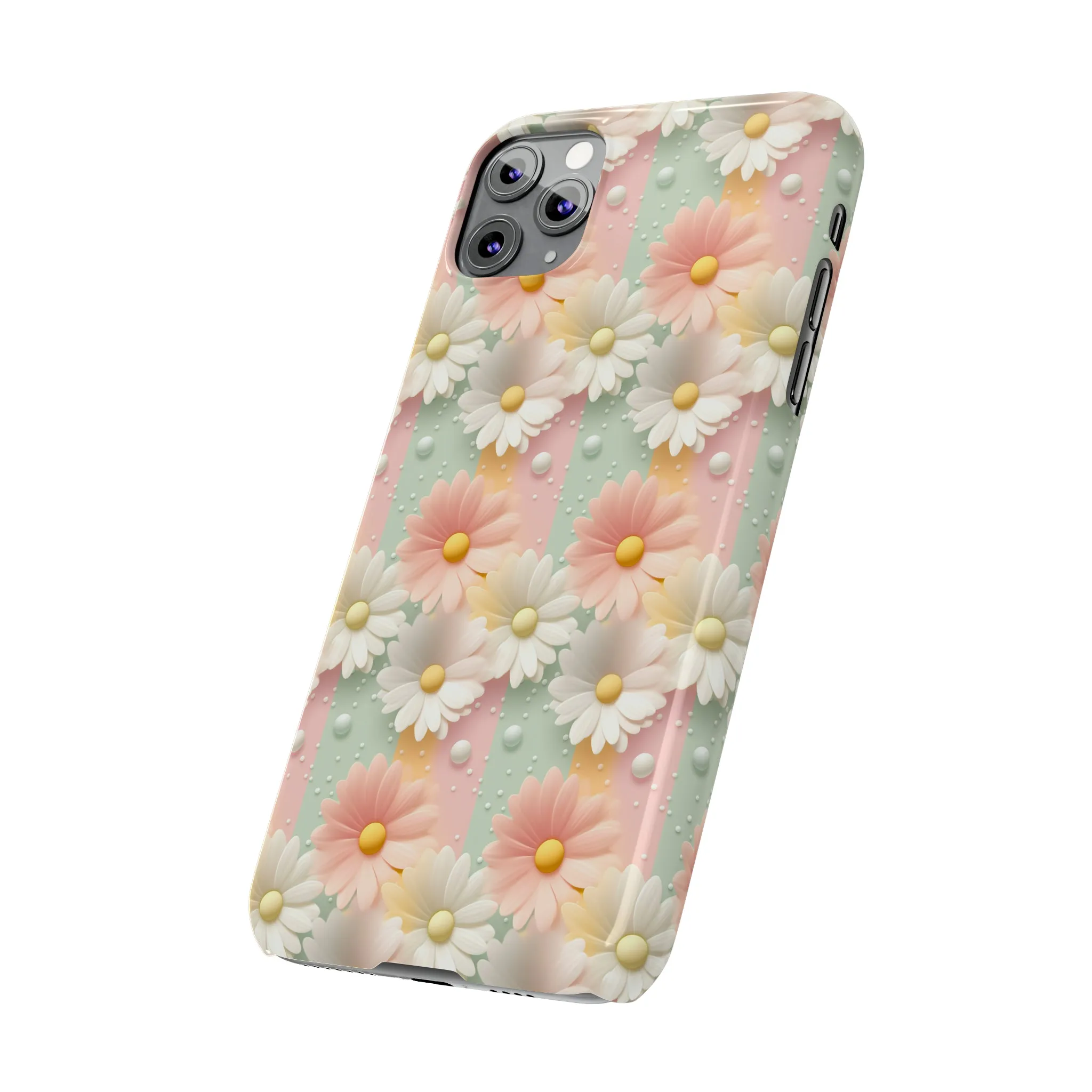 Rainbow of Daisies Design Sleek Elegance Wireless-Charging Compatible Phone Case Slim Phone Case compatible with over 20 iphone models