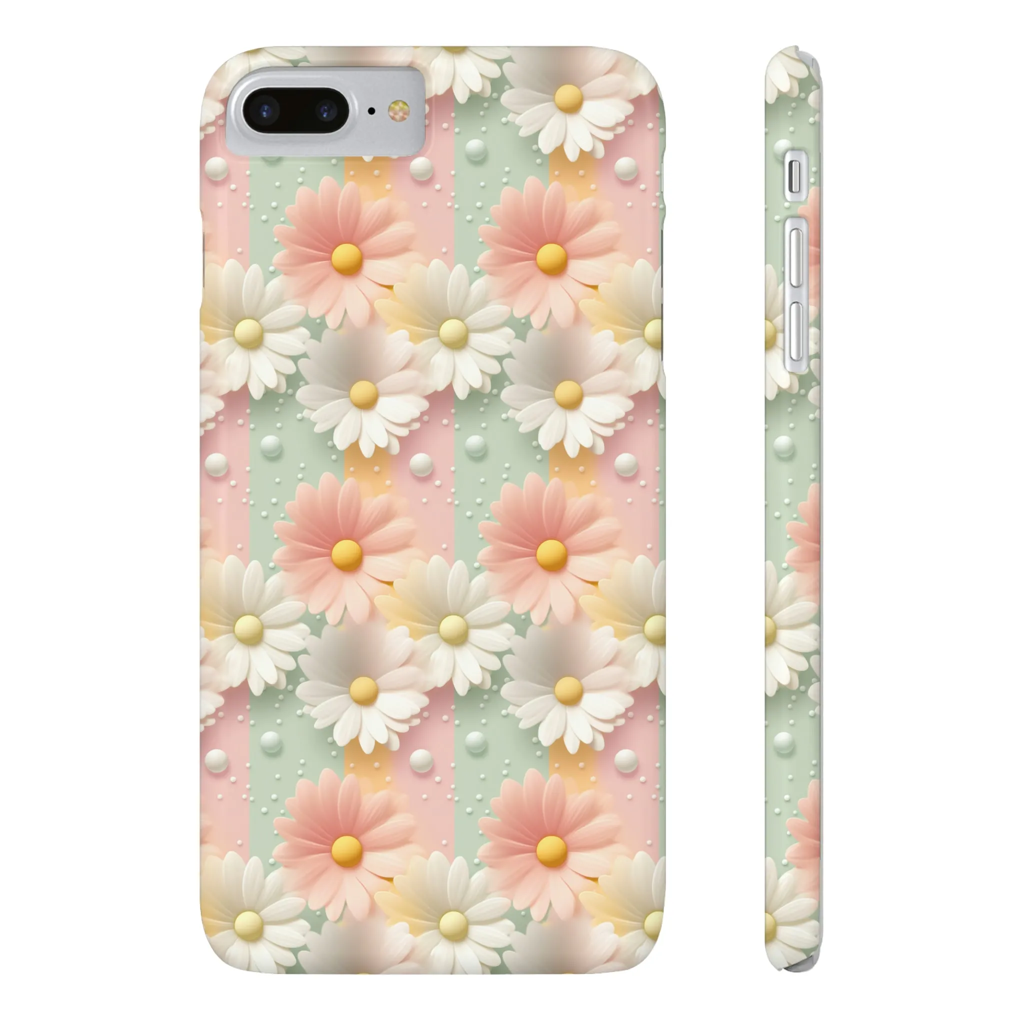 Rainbow of Daisies Design Sleek Elegance Wireless-Charging Compatible Phone Case Slim Phone Case compatible with over 20 iphone models