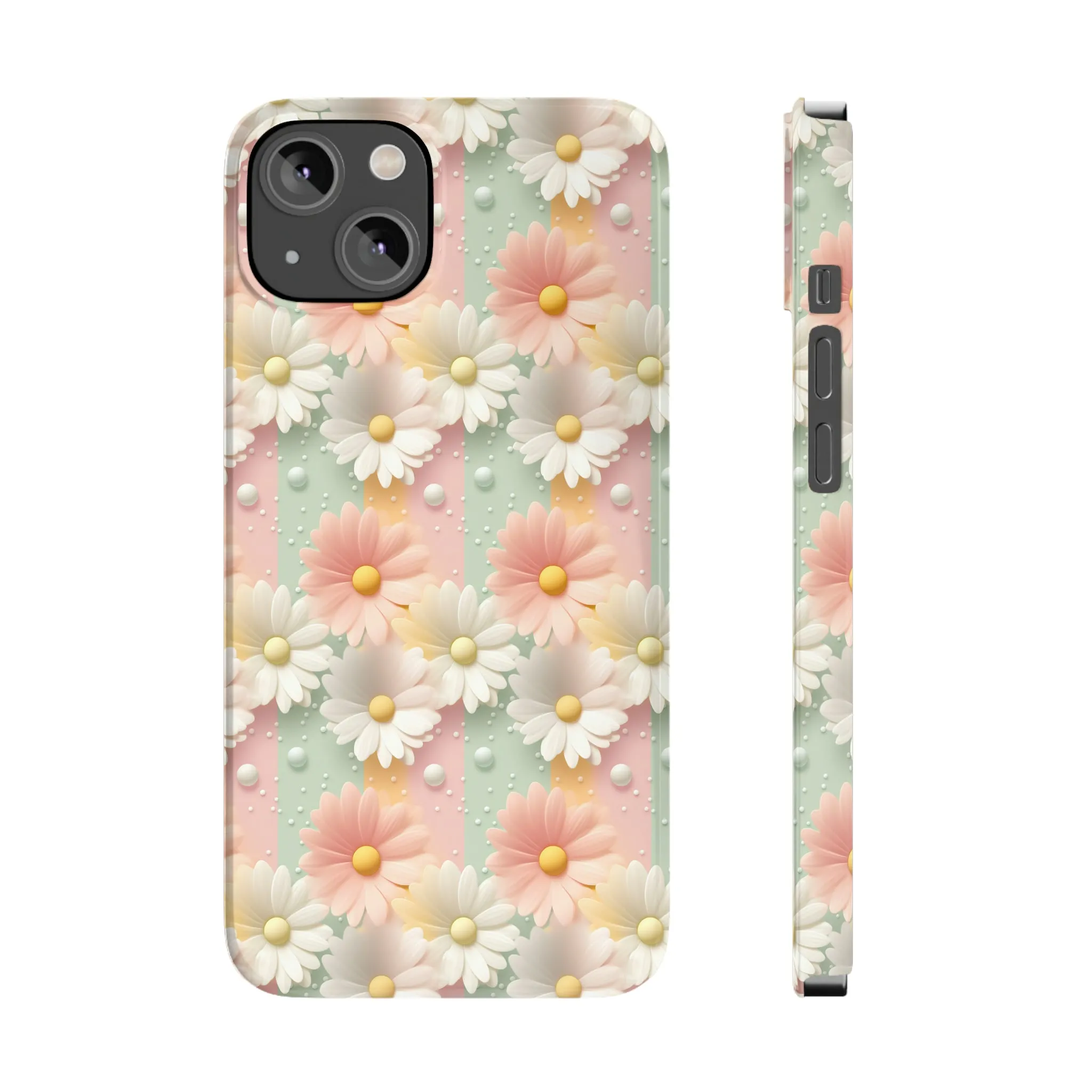 Rainbow of Daisies Design Sleek Elegance Wireless-Charging Compatible Phone Case Slim Phone Case compatible with over 20 iphone models