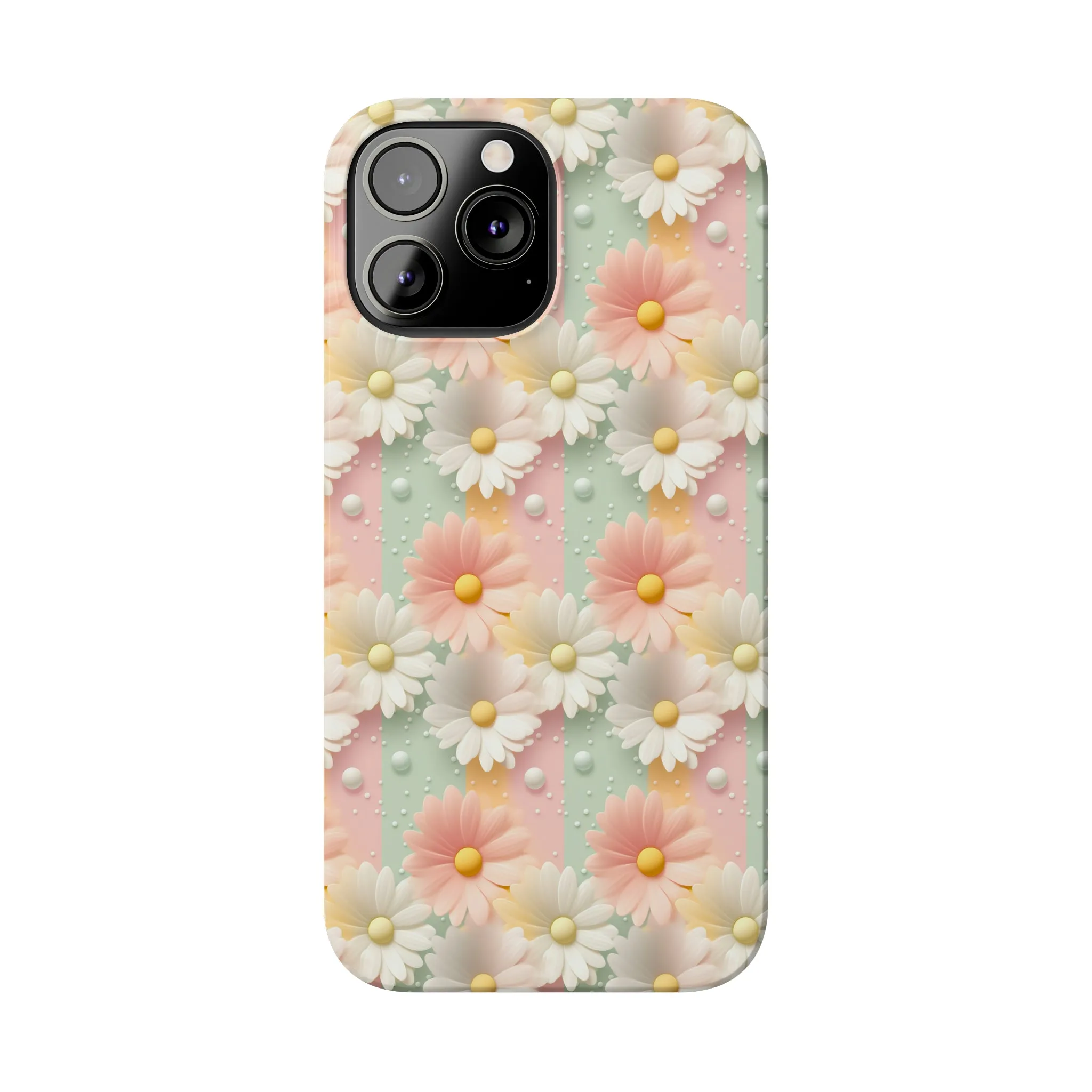 Rainbow of Daisies Design Sleek Elegance Wireless-Charging Compatible Phone Case Slim Phone Case compatible with over 20 iphone models