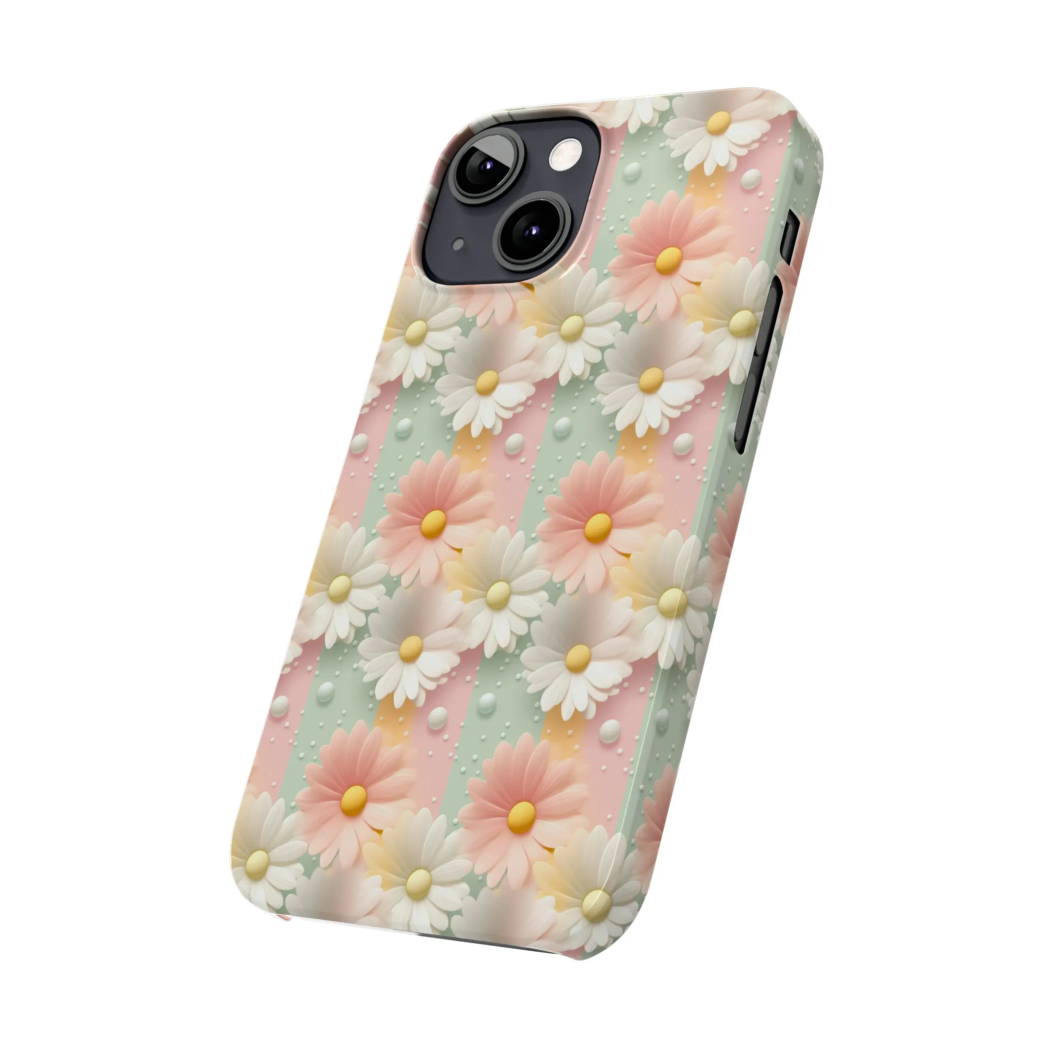 Rainbow of Daisies Design Sleek Elegance Wireless-Charging Compatible Phone Case Slim Phone Case compatible with over 20 iphone models