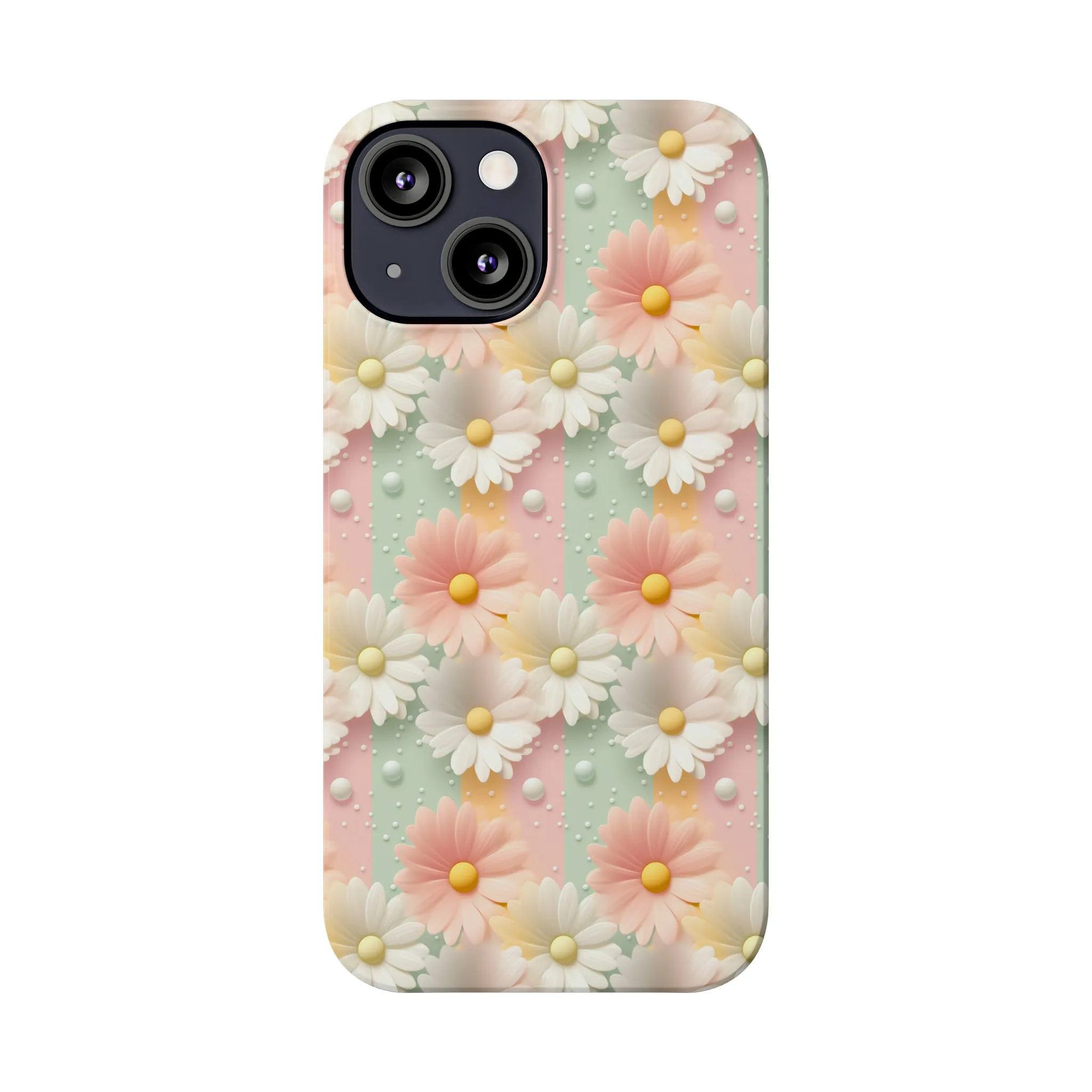 Rainbow of Daisies Design Sleek Elegance Wireless-Charging Compatible Phone Case Slim Phone Case compatible with over 20 iphone models