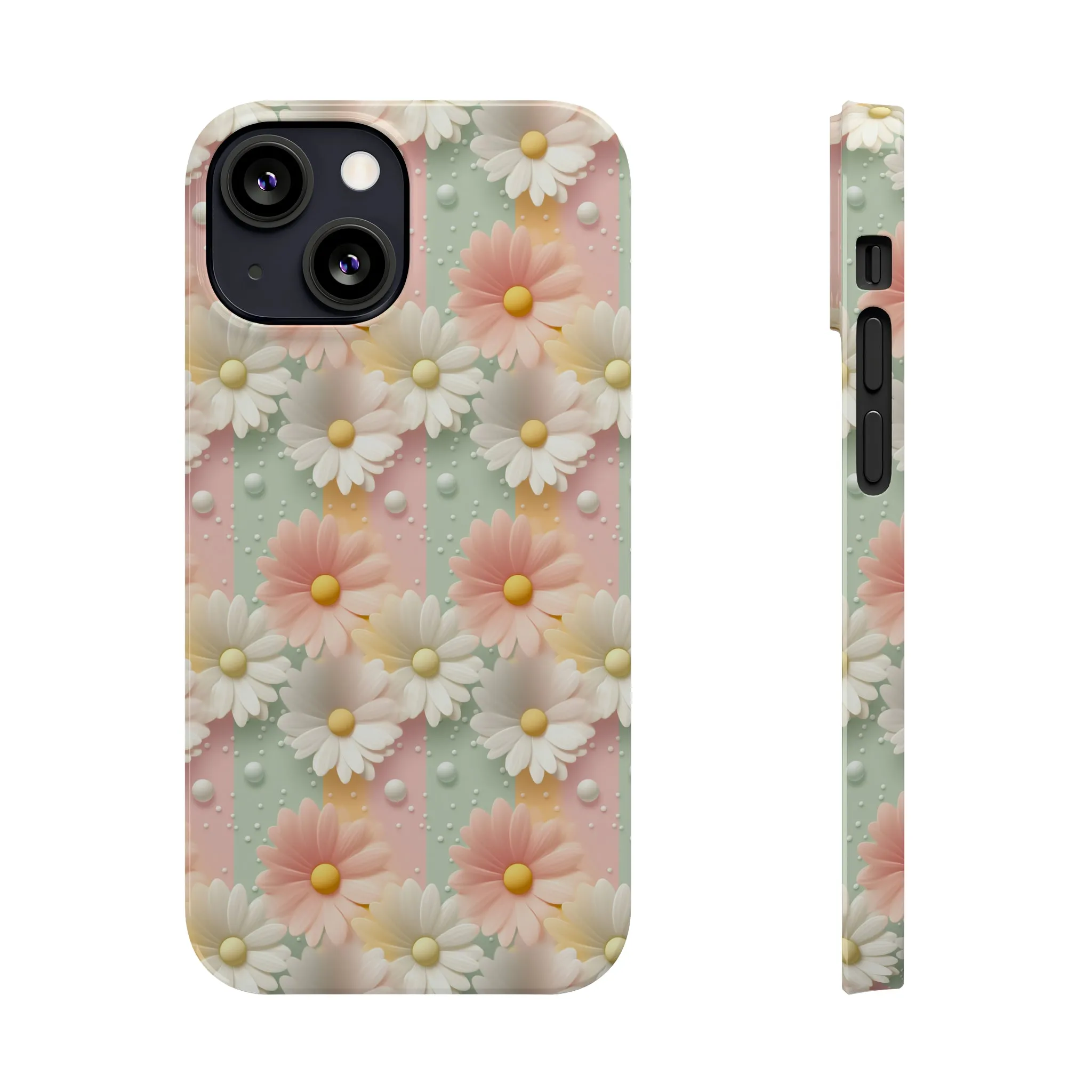 Rainbow of Daisies Design Sleek Elegance Wireless-Charging Compatible Phone Case Slim Phone Case compatible with over 20 iphone models