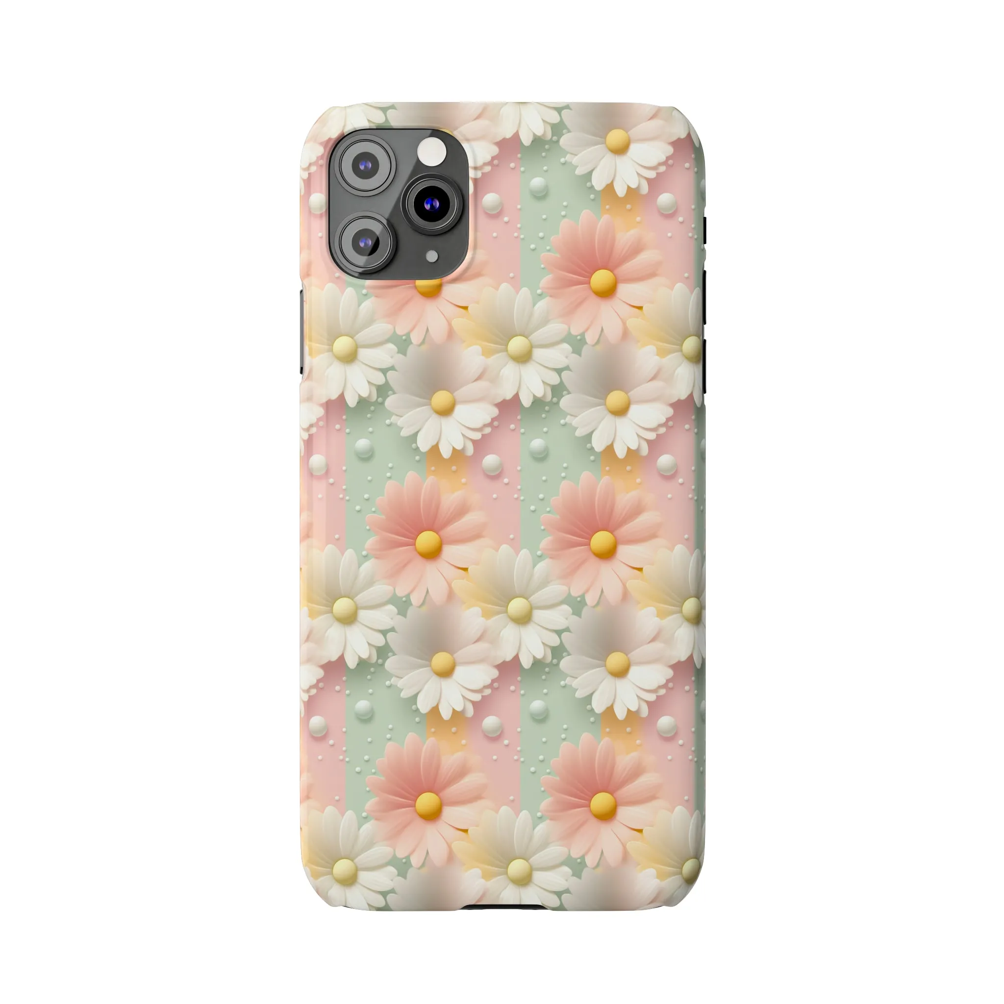 Rainbow of Daisies Design Sleek Elegance Wireless-Charging Compatible Phone Case Slim Phone Case compatible with over 20 iphone models