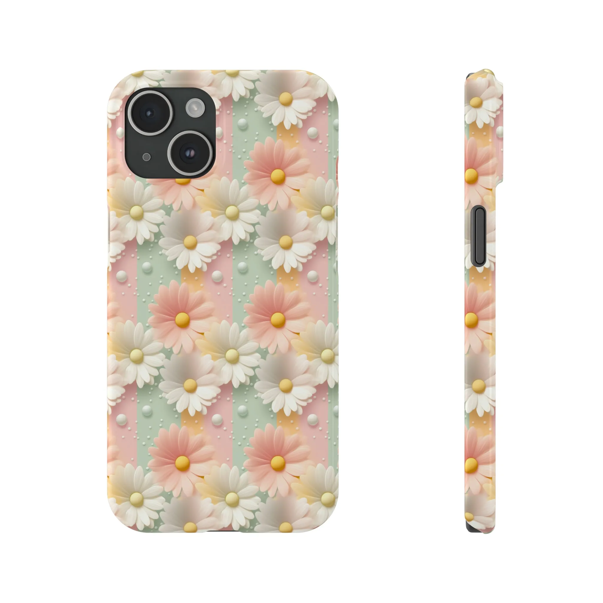 Rainbow of Daisies Design Sleek Elegance Wireless-Charging Compatible Phone Case Slim Phone Case compatible with over 20 iphone models