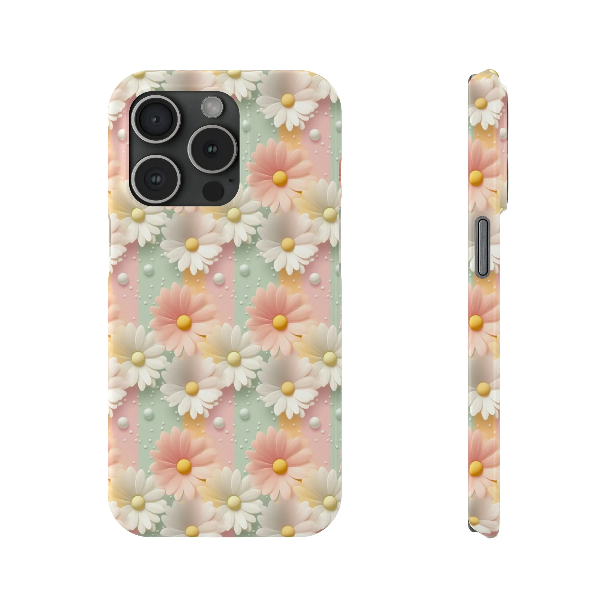 Rainbow of Daisies Design Sleek Elegance Wireless-Charging Compatible Phone Case Slim Phone Case compatible with over 20 iphone models