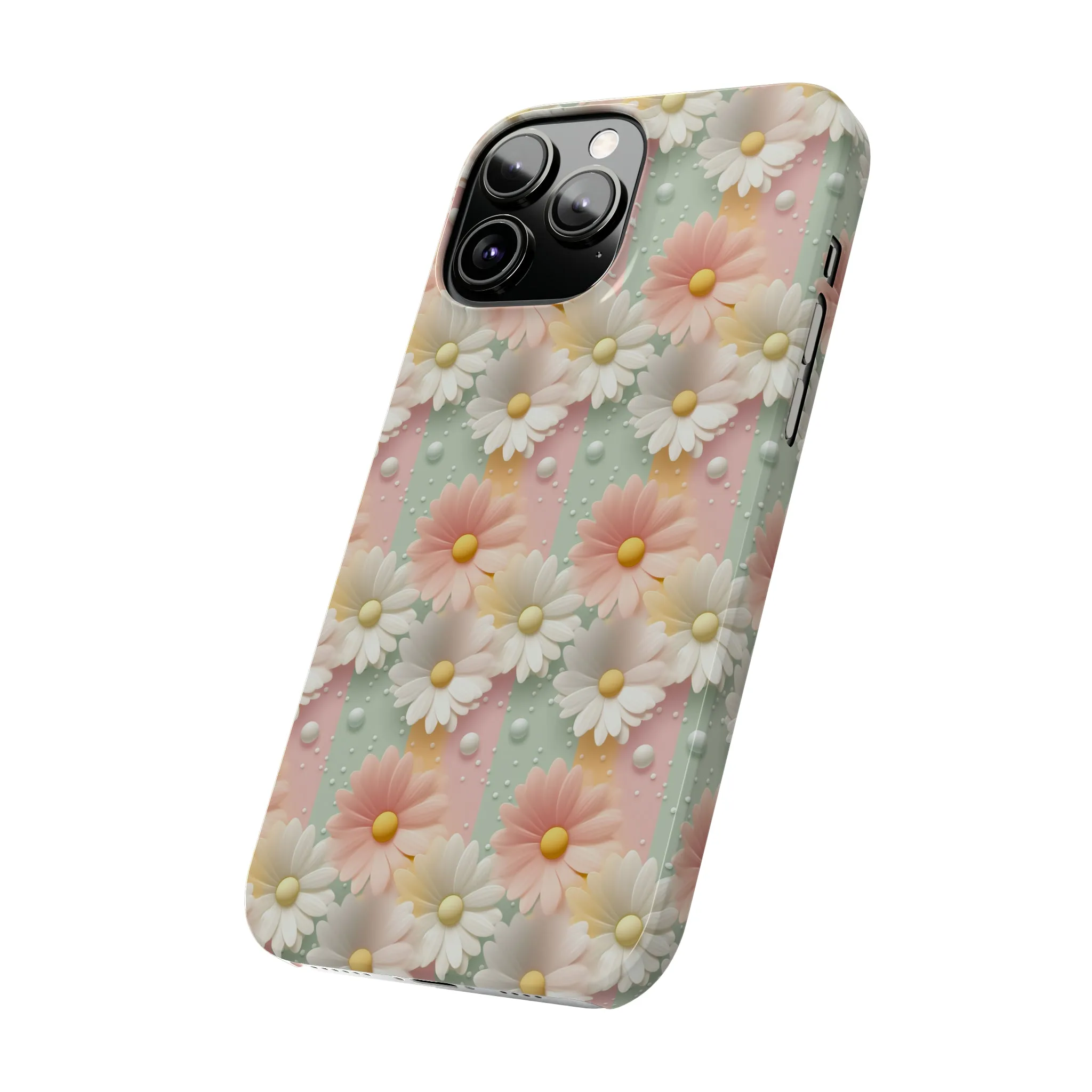 Rainbow of Daisies Design Sleek Elegance Wireless-Charging Compatible Phone Case Slim Phone Case compatible with over 20 iphone models