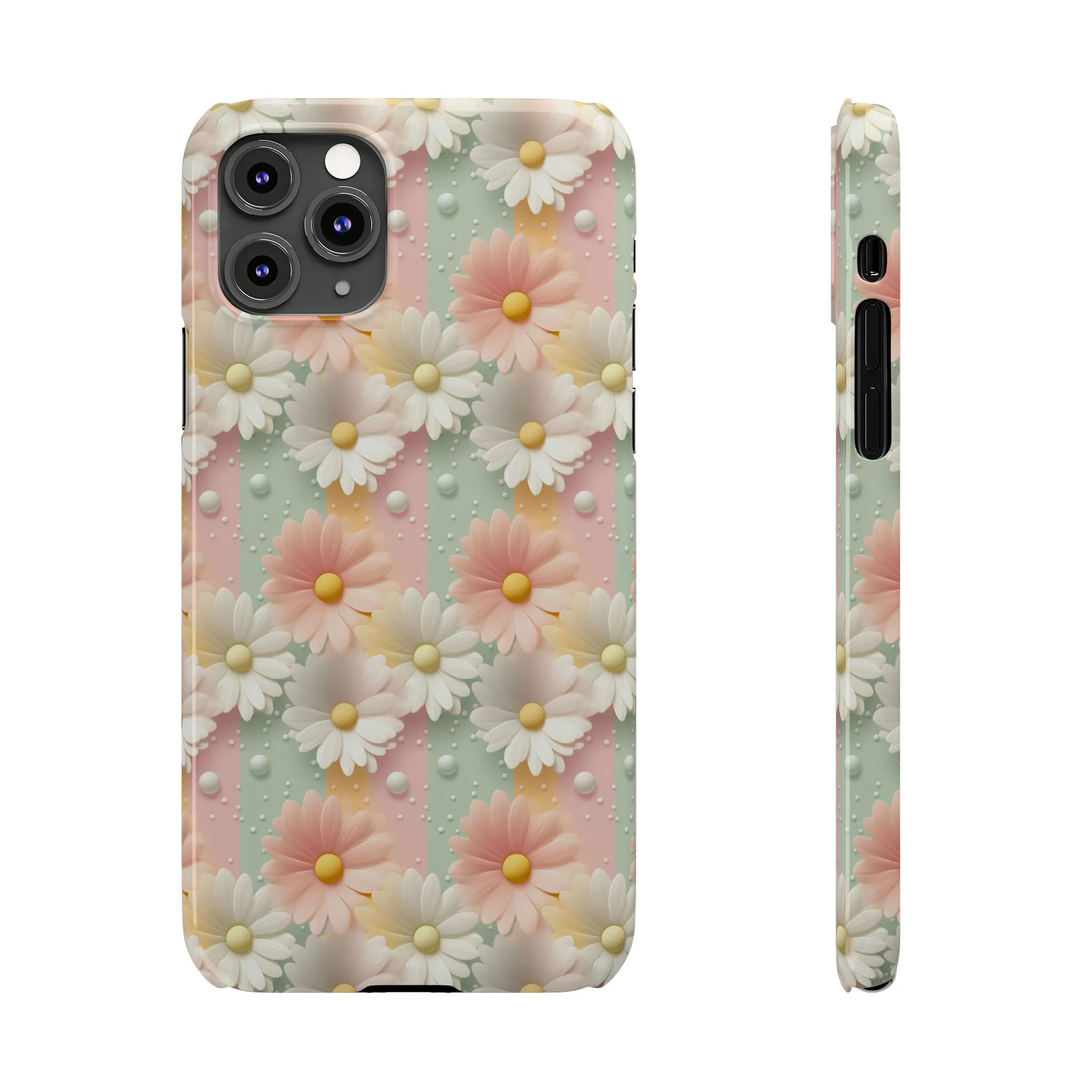 Rainbow of Daisies Design Sleek Elegance Wireless-Charging Compatible Phone Case Slim Phone Case compatible with over 20 iphone models