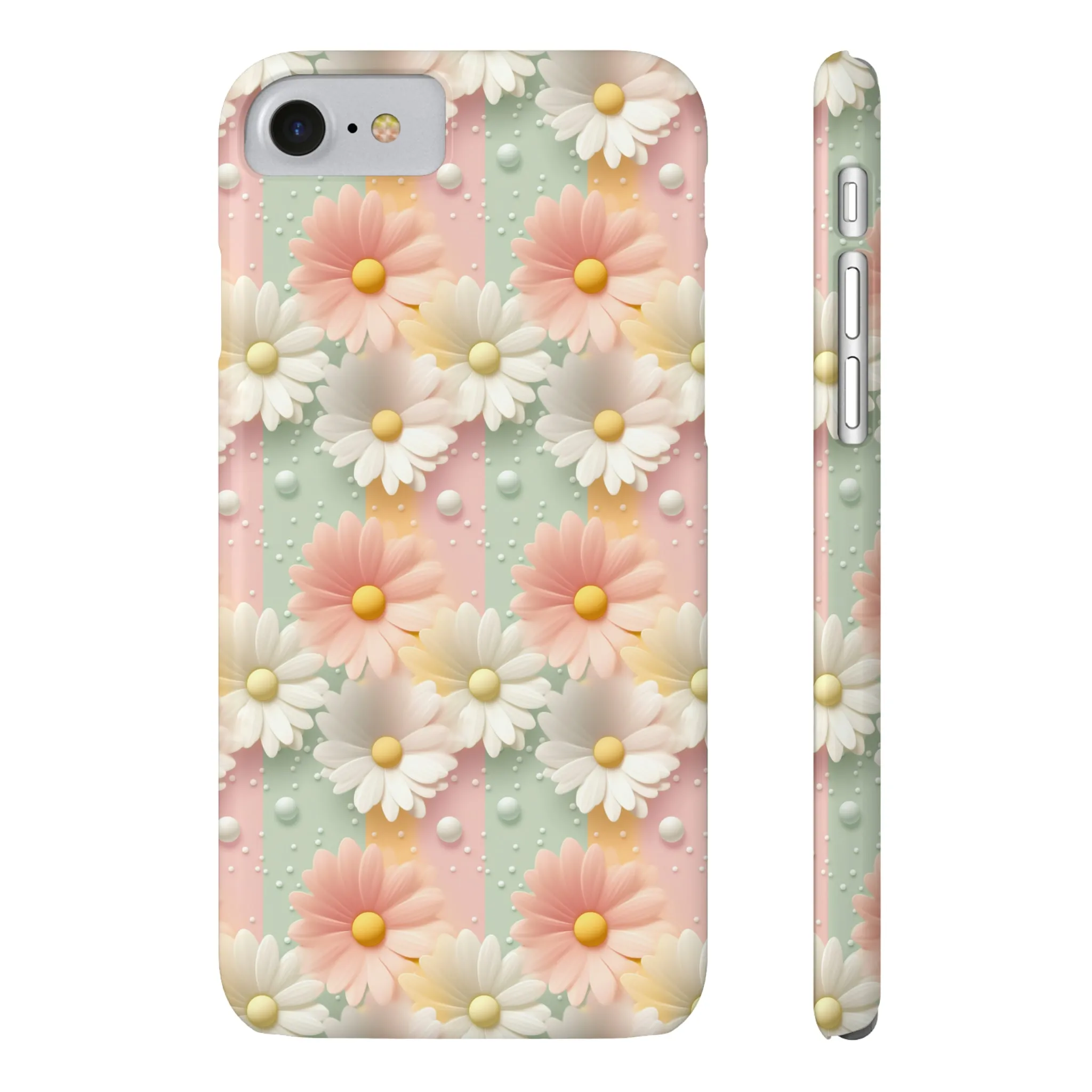 Rainbow of Daisies Design Sleek Elegance Wireless-Charging Compatible Phone Case Slim Phone Case compatible with over 20 iphone models