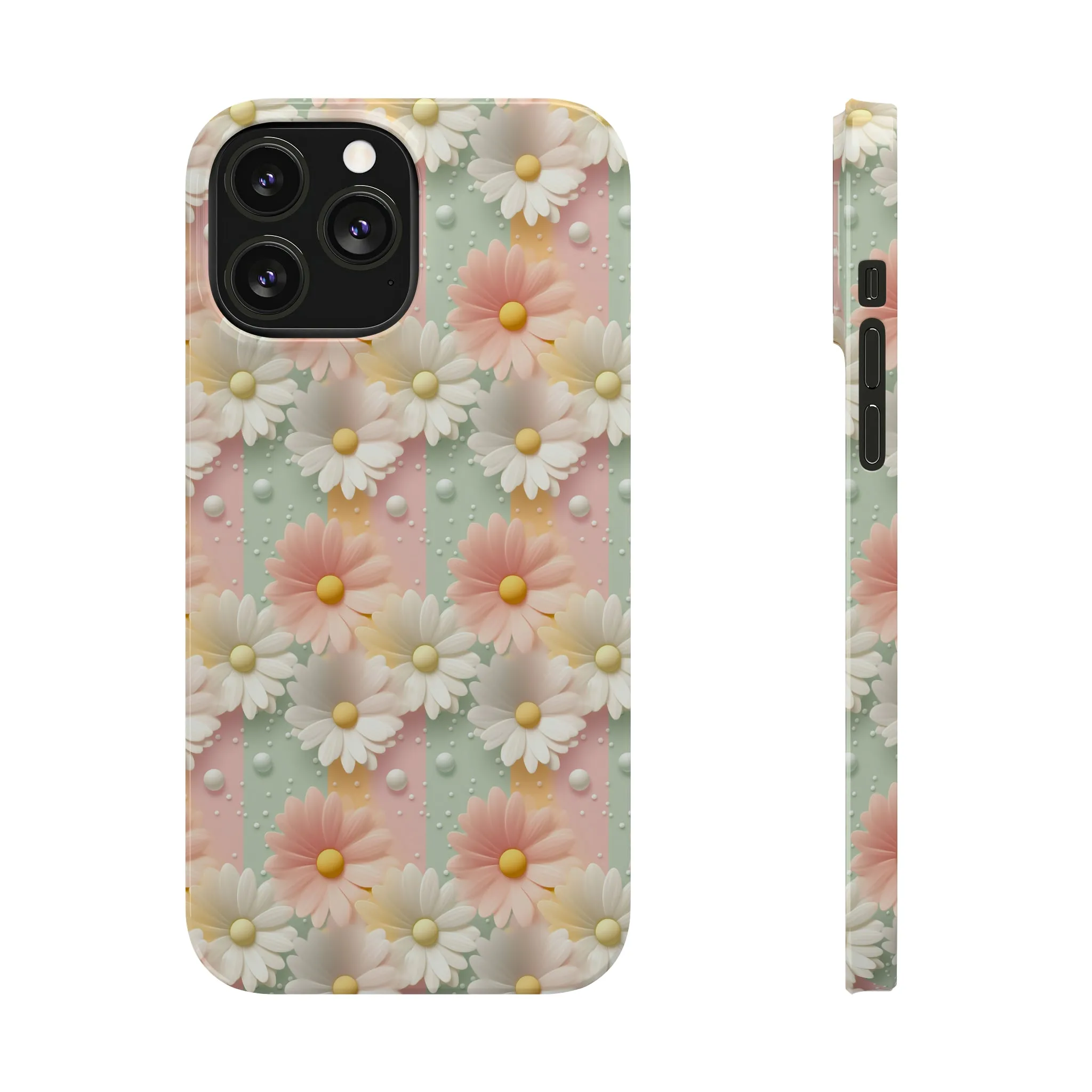 Rainbow of Daisies Design Sleek Elegance Wireless-Charging Compatible Phone Case Slim Phone Case compatible with over 20 iphone models