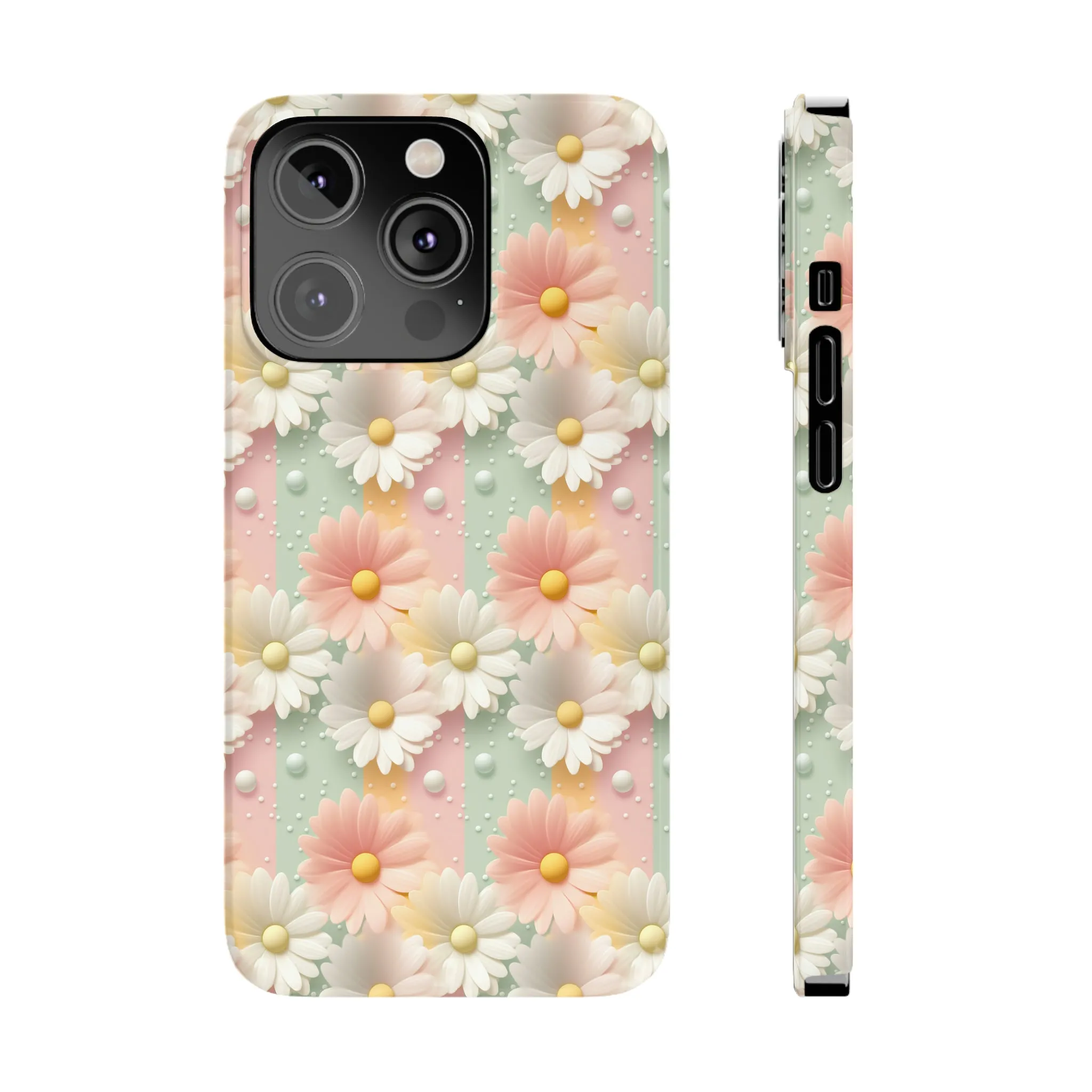 Rainbow of Daisies Design Sleek Elegance Wireless-Charging Compatible Phone Case Slim Phone Case compatible with over 20 iphone models