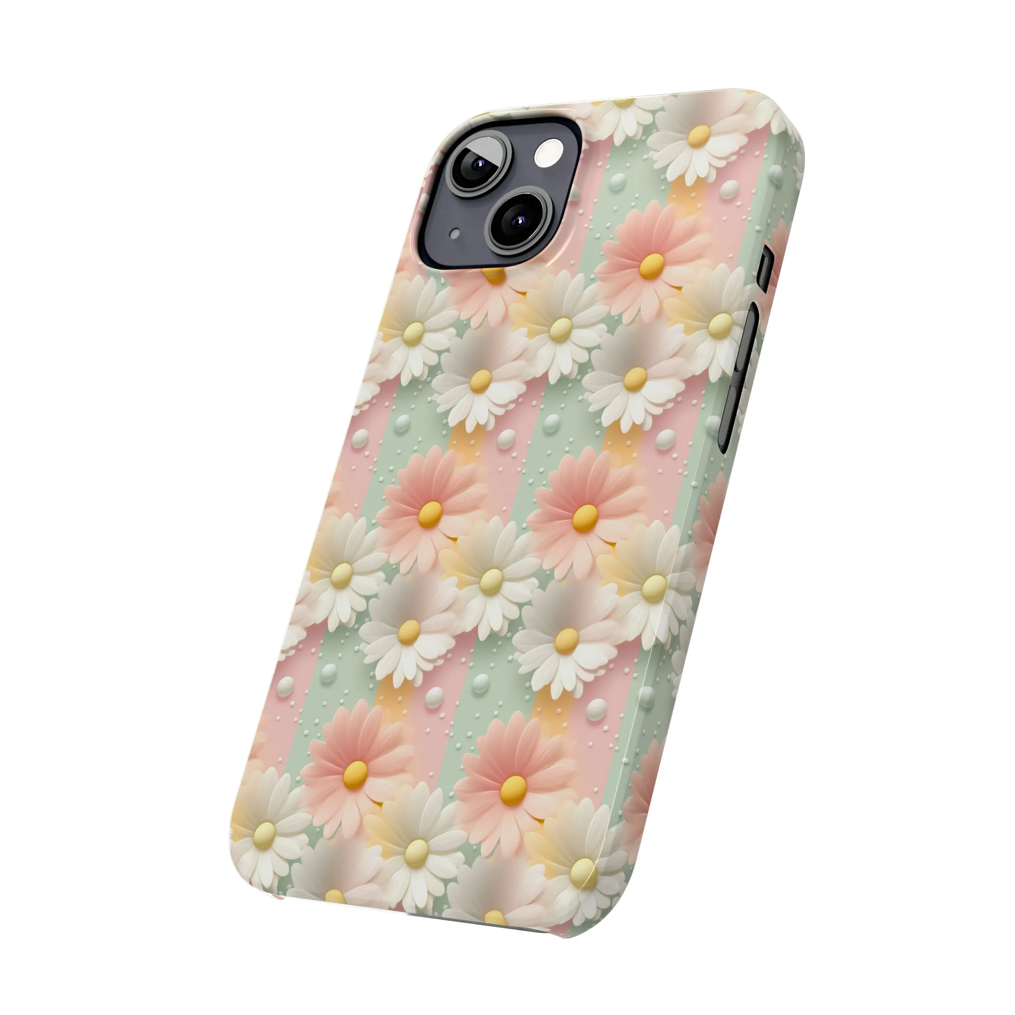 Rainbow of Daisies Design Sleek Elegance Wireless-Charging Compatible Phone Case Slim Phone Case compatible with over 20 iphone models