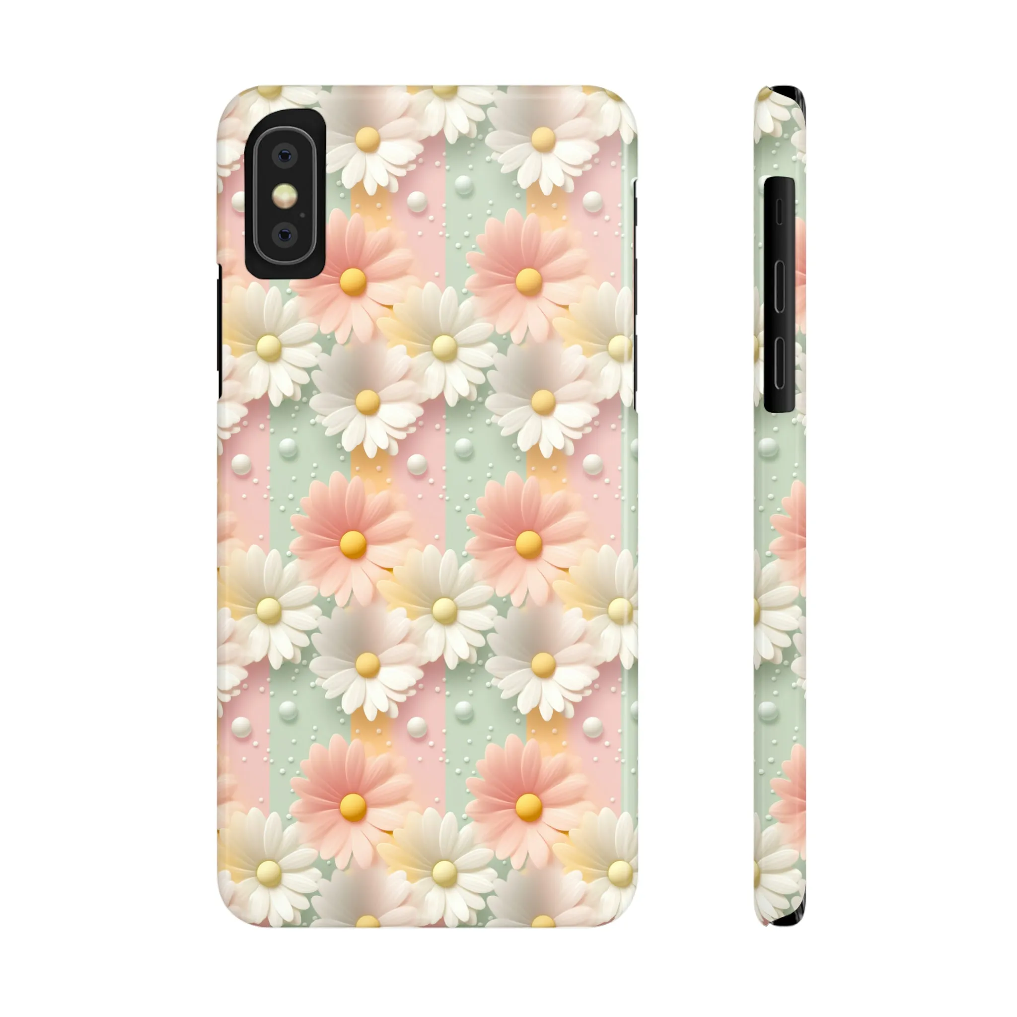 Rainbow of Daisies Design Sleek Elegance Wireless-Charging Compatible Phone Case Slim Phone Case compatible with over 20 iphone models