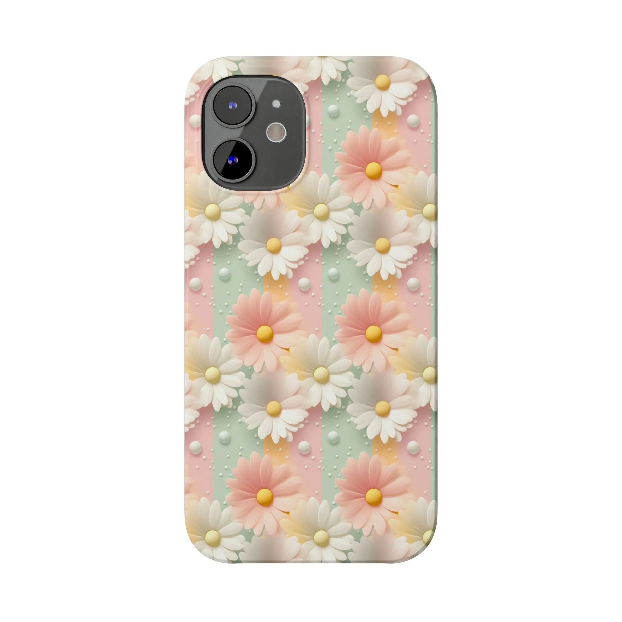 Rainbow of Daisies Design Sleek Elegance Wireless-Charging Compatible Phone Case Slim Phone Case compatible with over 20 iphone models