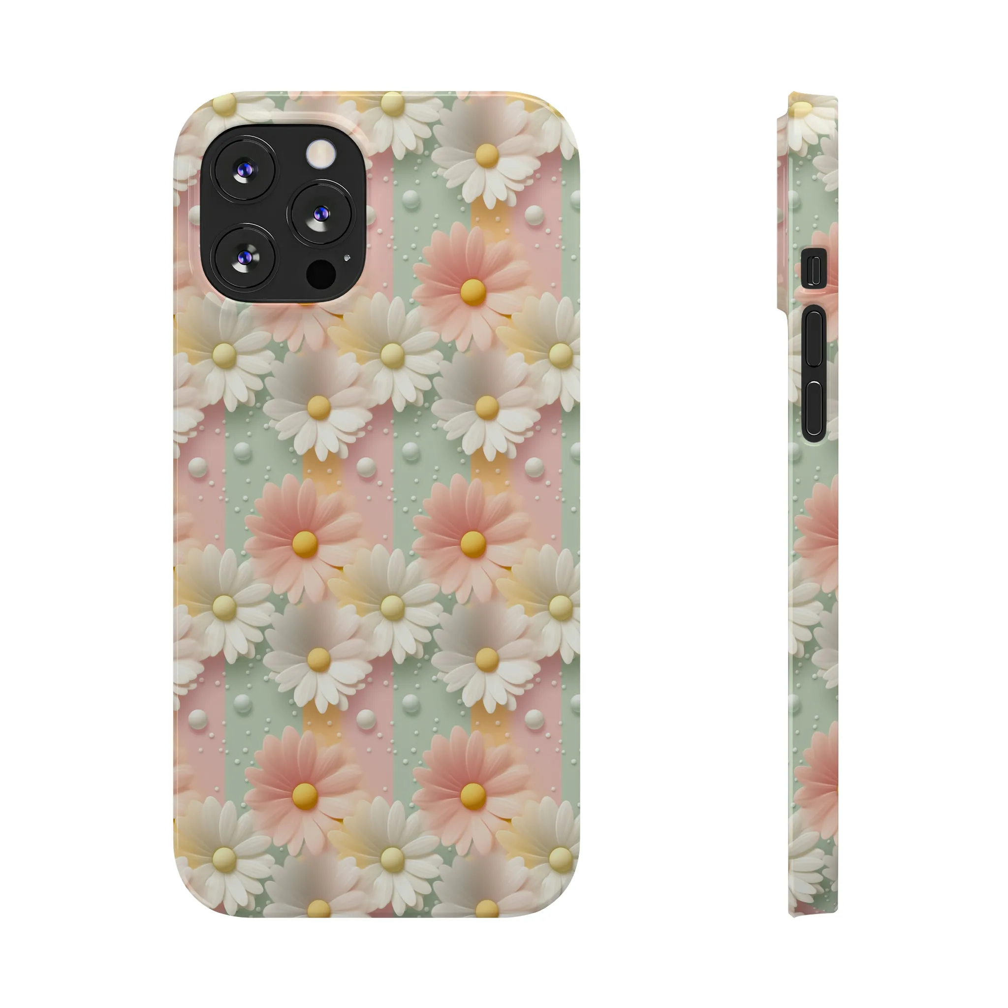 Rainbow of Daisies Design Sleek Elegance Wireless-Charging Compatible Phone Case Slim Phone Case compatible with over 20 iphone models