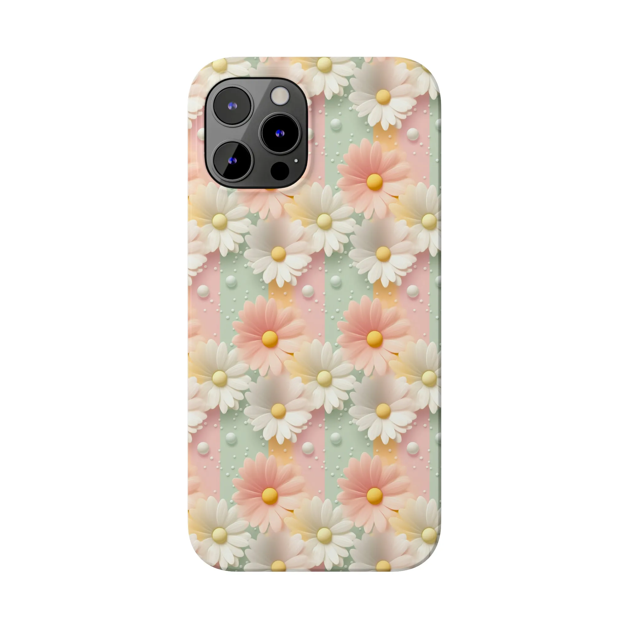 Rainbow of Daisies Design Sleek Elegance Wireless-Charging Compatible Phone Case Slim Phone Case compatible with over 20 iphone models