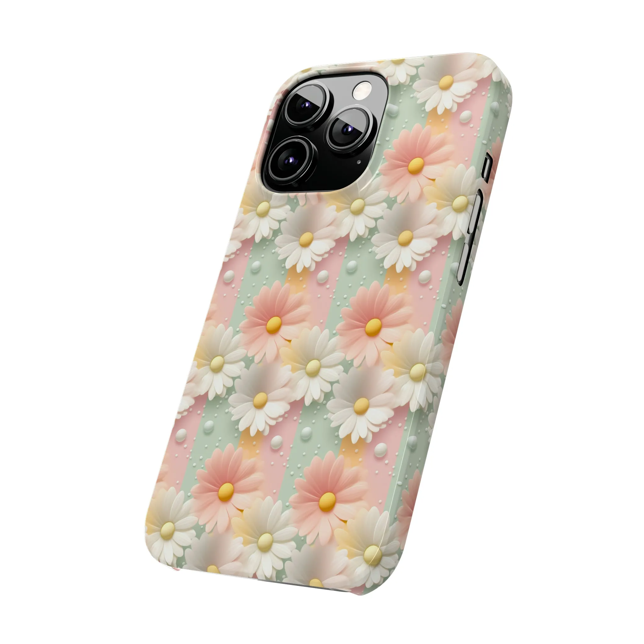 Rainbow of Daisies Design Sleek Elegance Wireless-Charging Compatible Phone Case Slim Phone Case compatible with over 20 iphone models