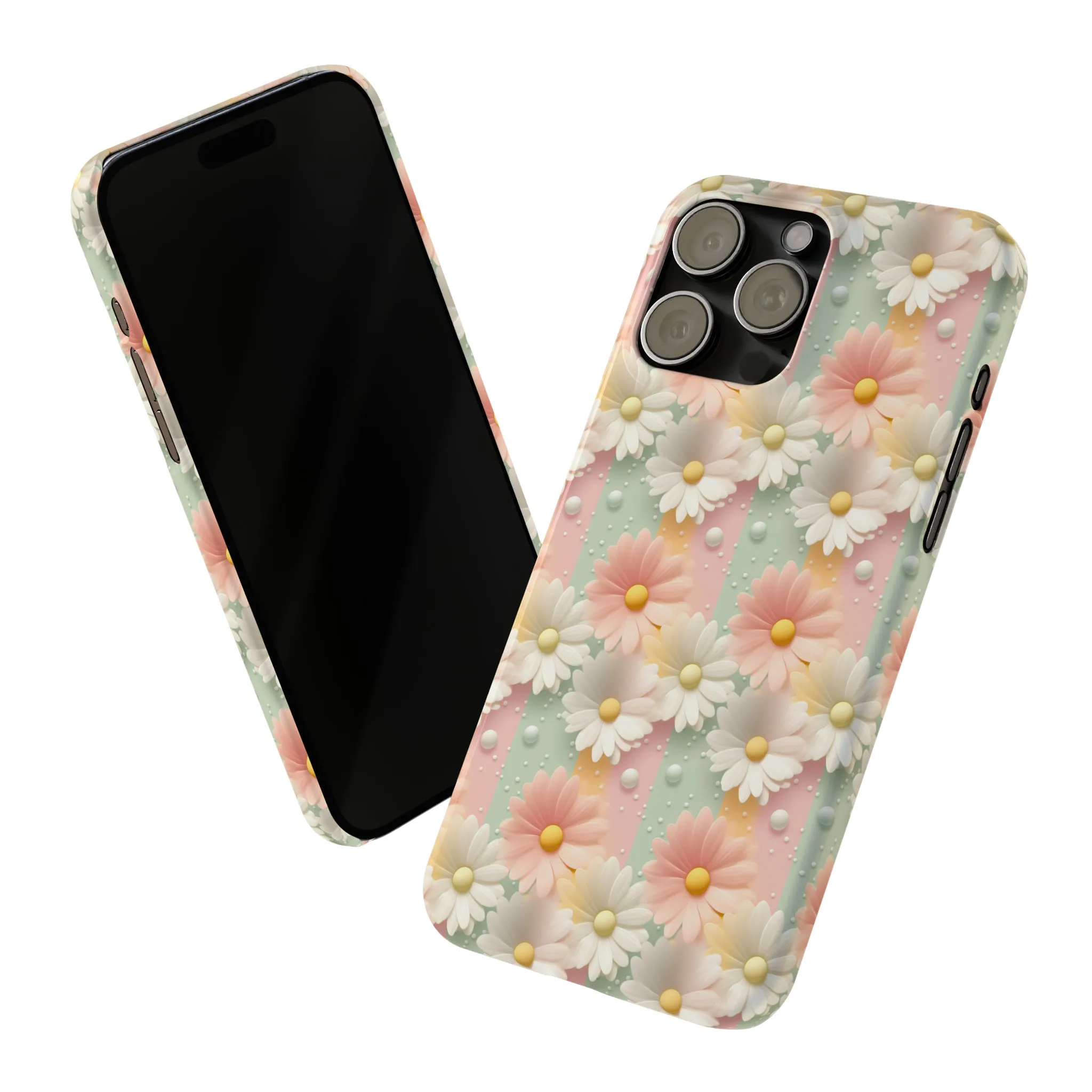 Rainbow of Daisies Design Sleek Elegance Wireless-Charging Compatible Phone Case Slim Phone Case compatible with over 20 iphone models