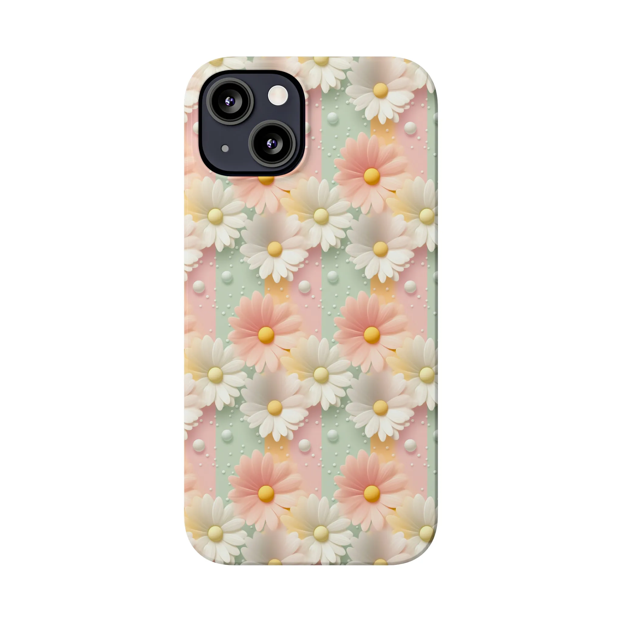 Rainbow of Daisies Design Sleek Elegance Wireless-Charging Compatible Phone Case Slim Phone Case compatible with over 20 iphone models