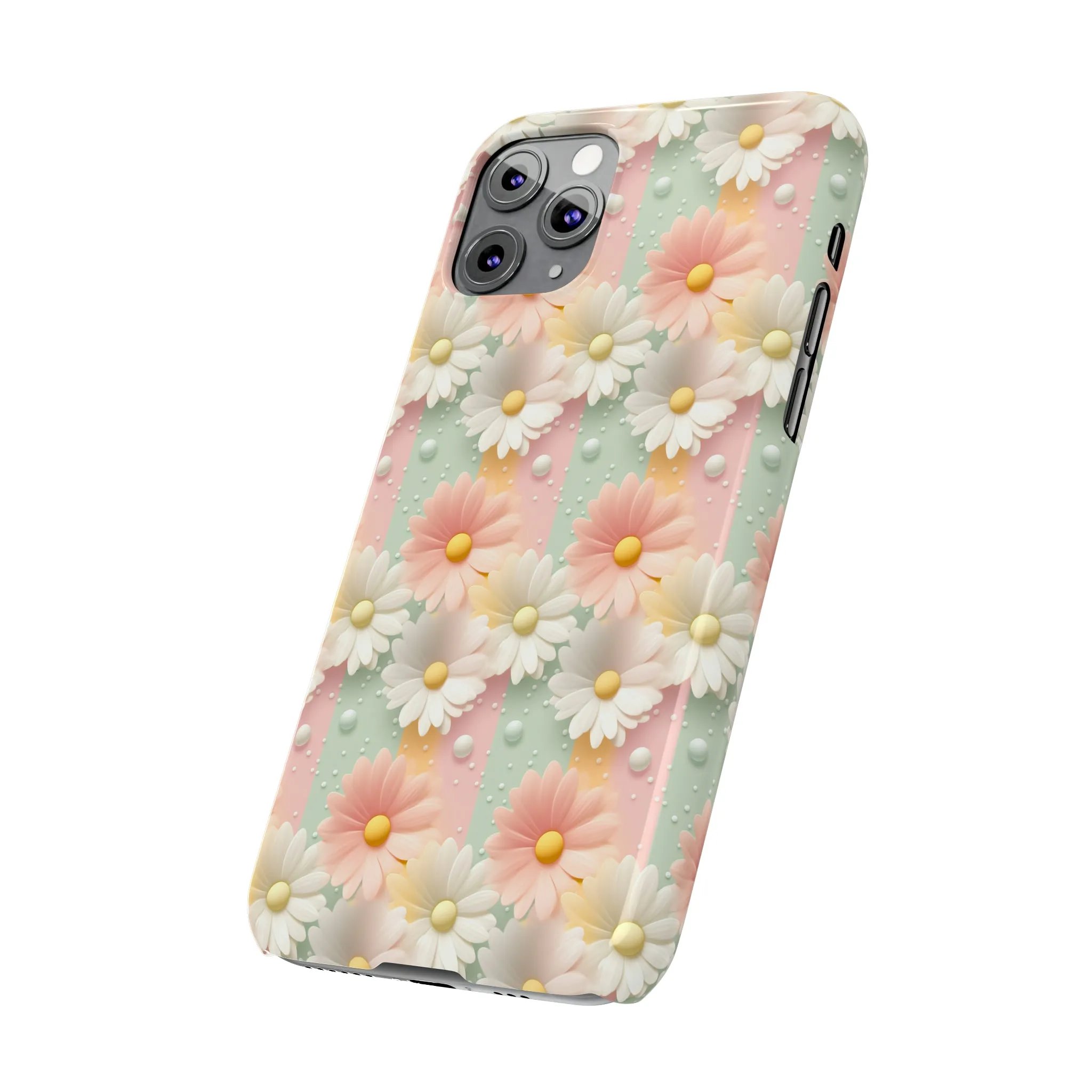 Rainbow of Daisies Design Sleek Elegance Wireless-Charging Compatible Phone Case Slim Phone Case compatible with over 20 iphone models