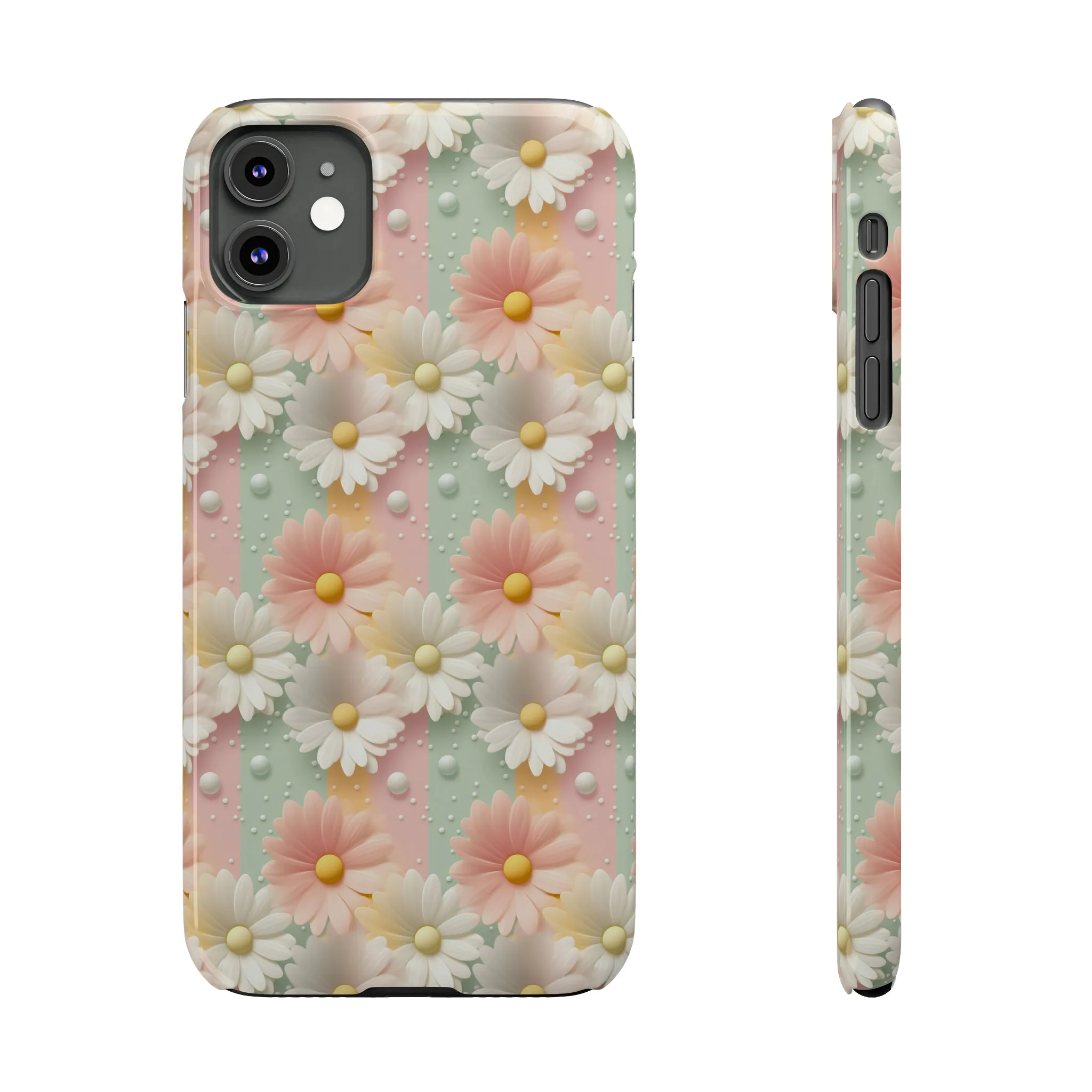 Rainbow of Daisies Design Sleek Elegance Wireless-Charging Compatible Phone Case Slim Phone Case compatible with over 20 iphone models