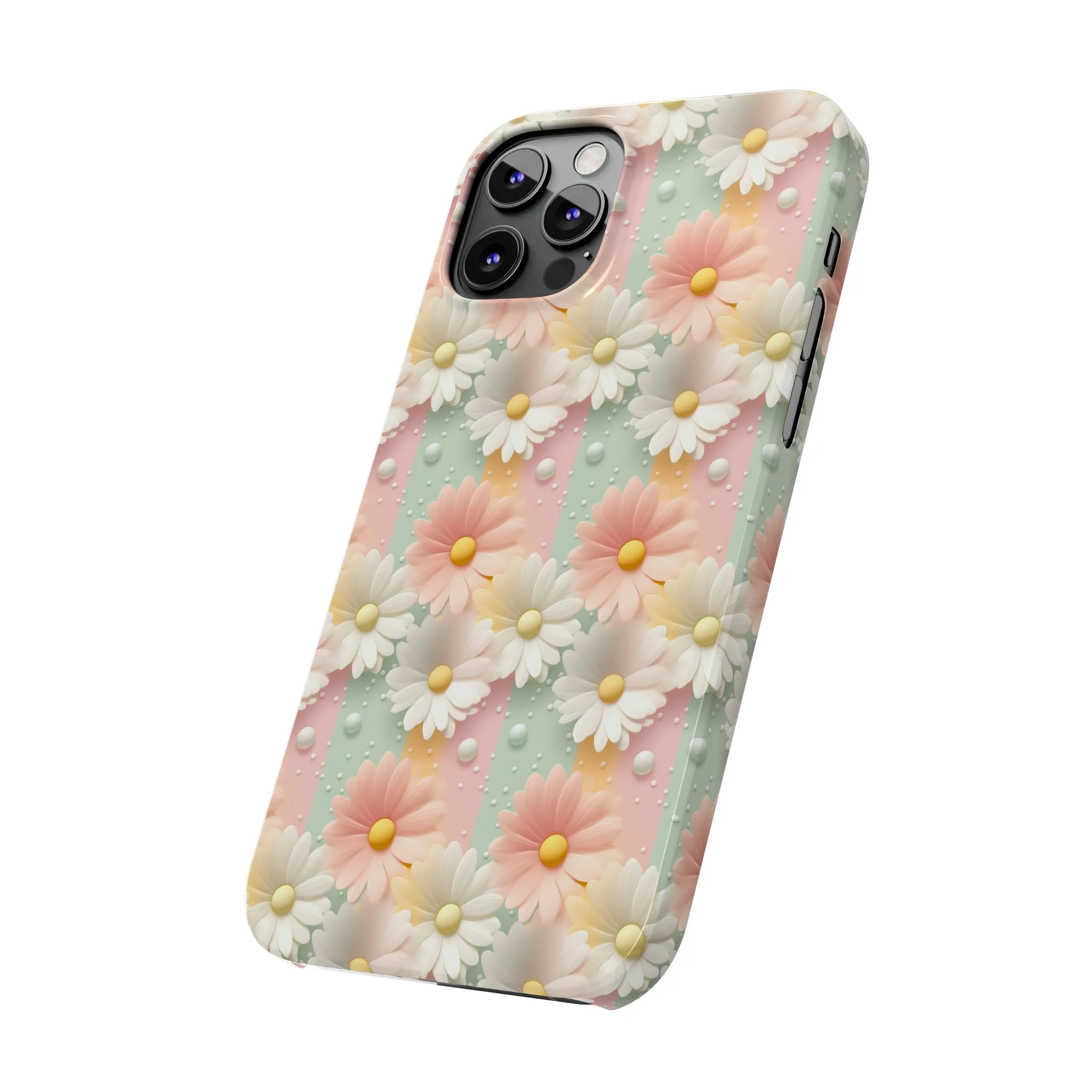 Rainbow of Daisies Design Sleek Elegance Wireless-Charging Compatible Phone Case Slim Phone Case compatible with over 20 iphone models