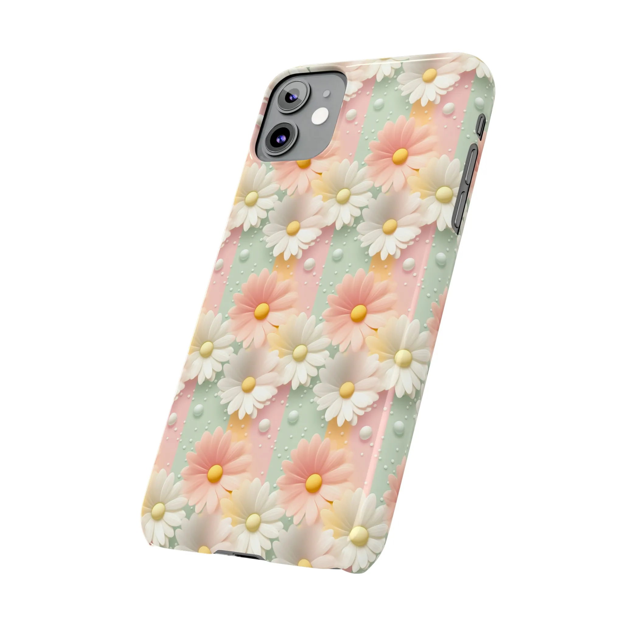 Rainbow of Daisies Design Sleek Elegance Wireless-Charging Compatible Phone Case Slim Phone Case compatible with over 20 iphone models