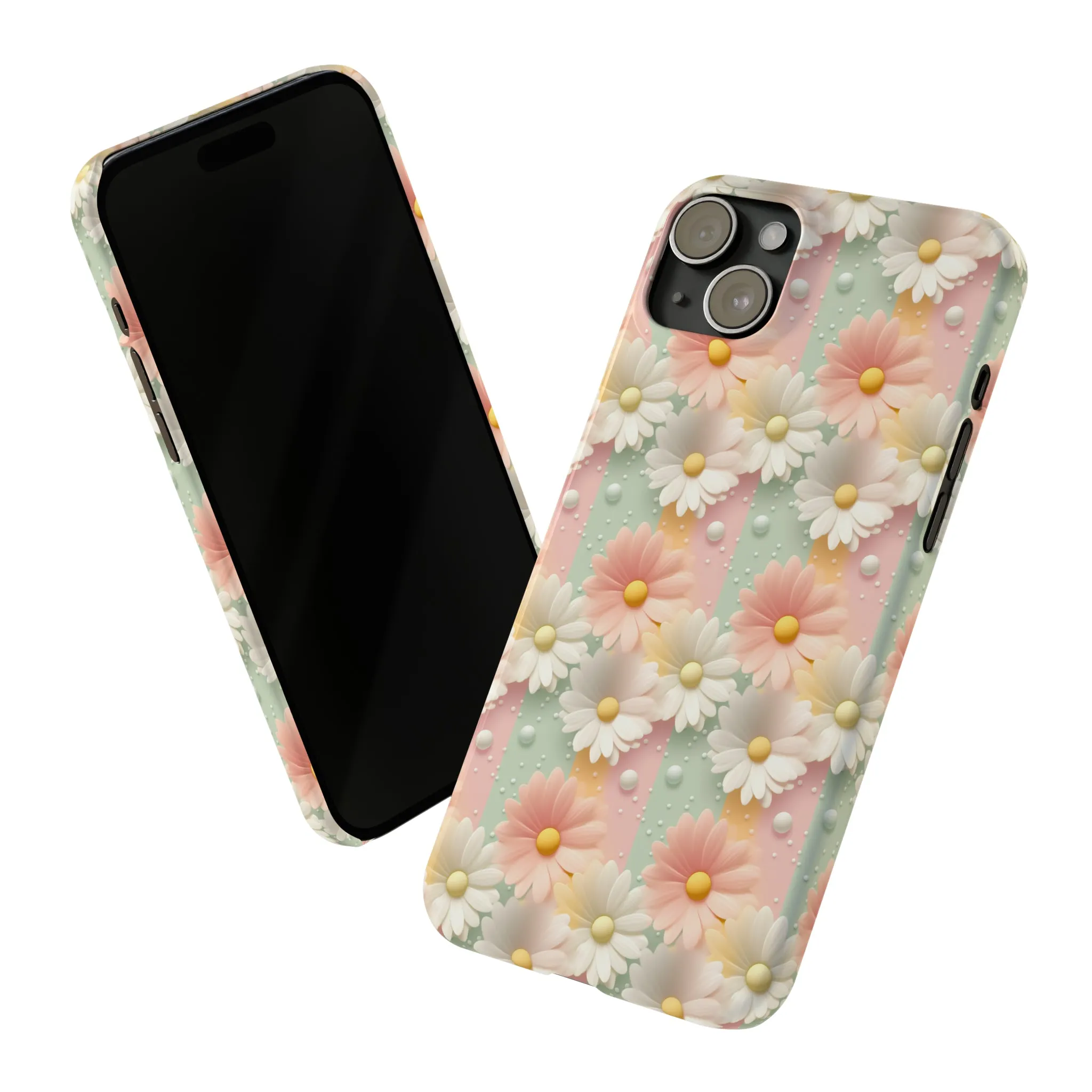 Rainbow of Daisies Design Sleek Elegance Wireless-Charging Compatible Phone Case Slim Phone Case compatible with over 20 iphone models