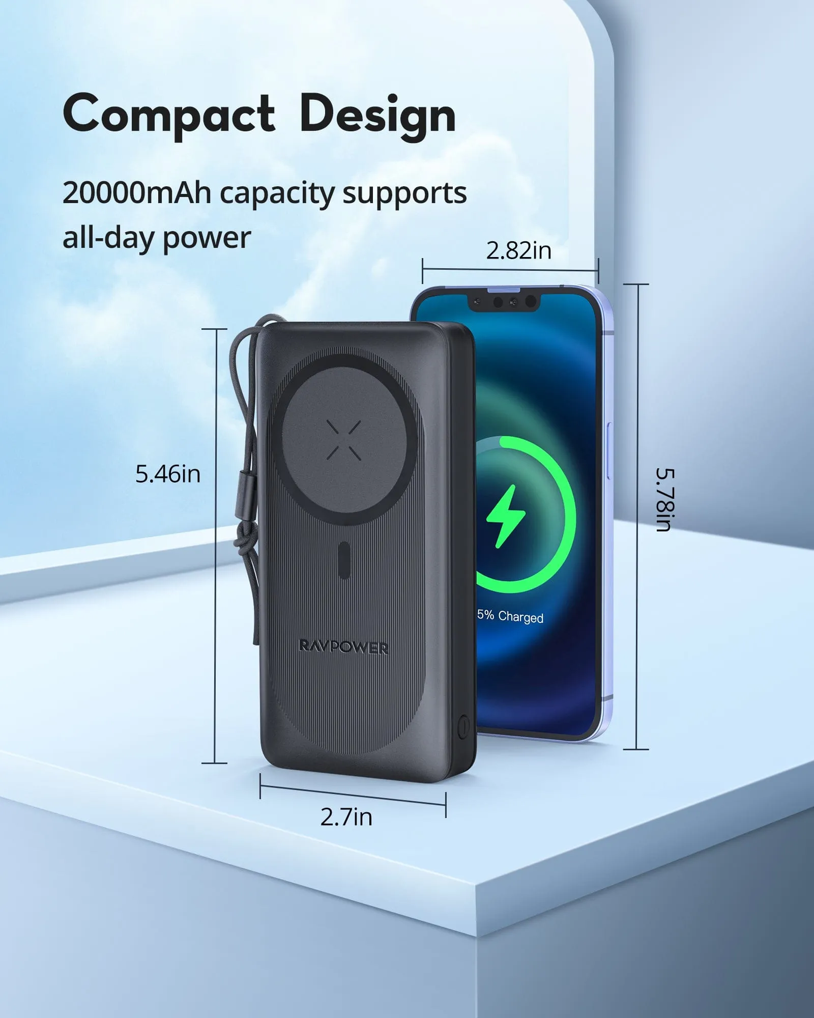 RAVPOWER 15W Magnetic Wireless Power Bank - PB1214