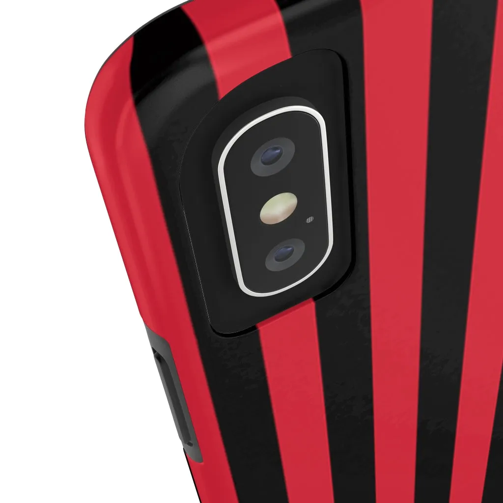 Red Black Stripe iPhone Case, Modern Stripes Case Mate Tough Samsung Galaxy Phone Cases