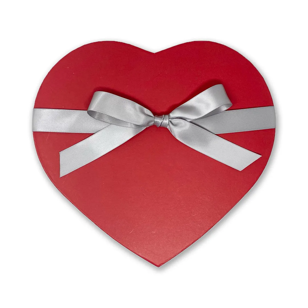 red heart gift box with ribbon (socks sold separately) - holds 1-2 pairs