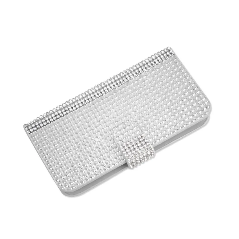 Reiko Diamond Flip Case For Motorola Moto E Lte (2Nd Generation) Motorola Xt1527-Xt1511-Xt1505-Xt1524 Silver